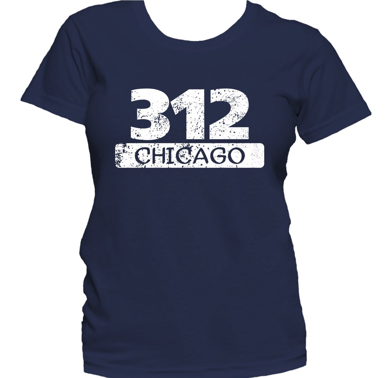 Retro Style 312 Chicago Illinois Area Code Distressed Women's T-Shirt