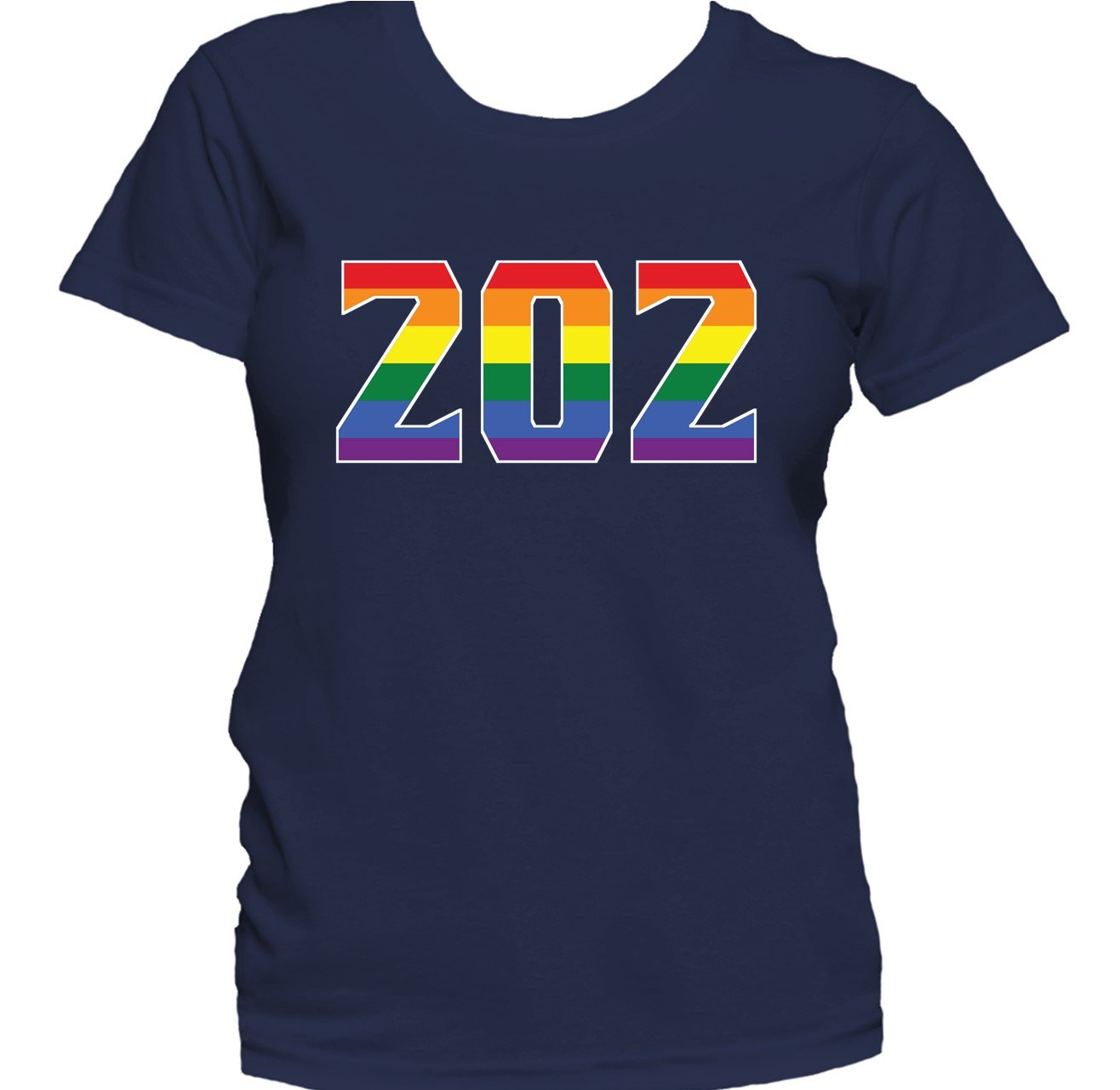 202 Area Code Washington DC Gay Pride LGBT Rainbow Women's T-Shirt