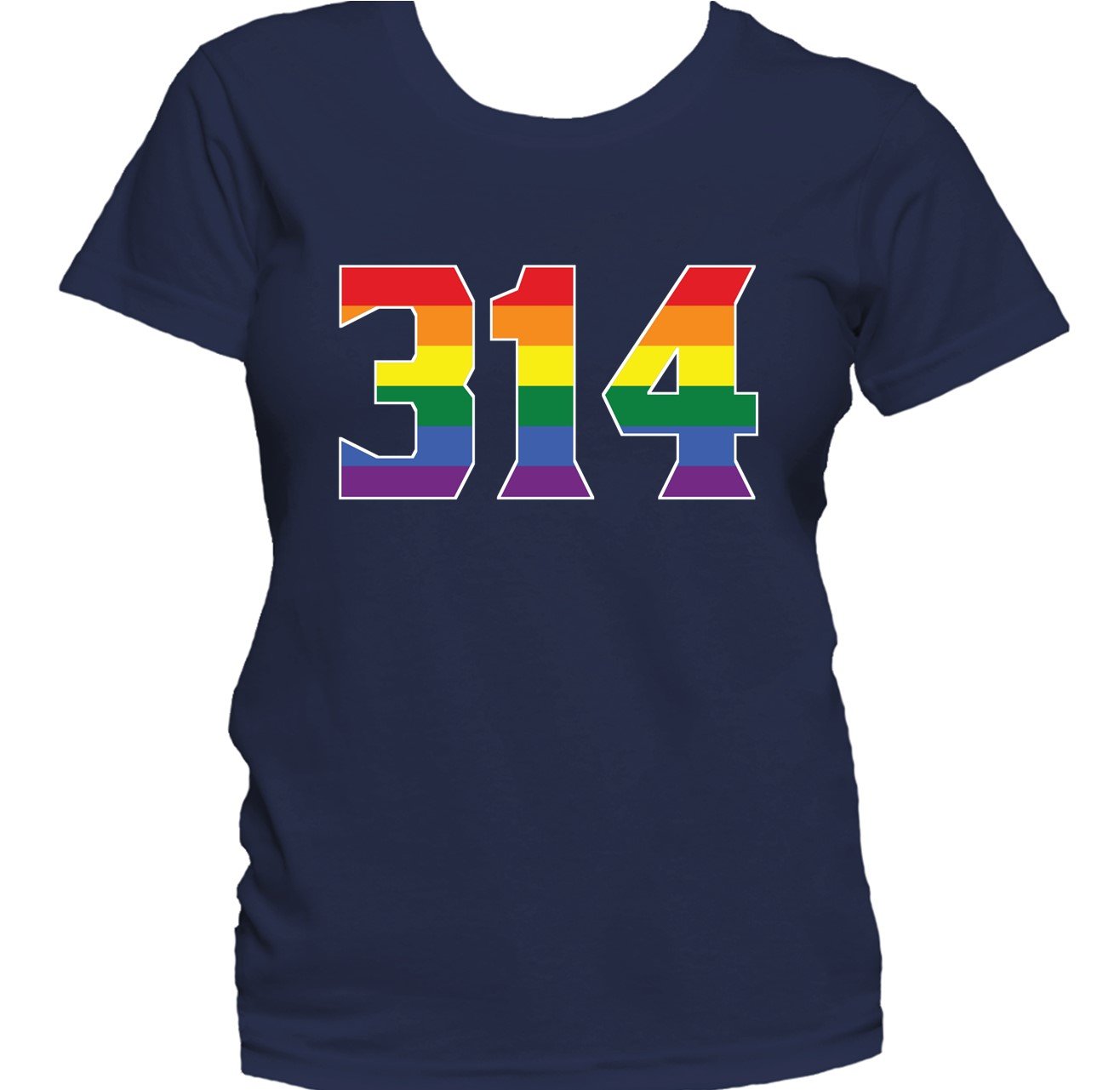 314 Area Code St. Louis MO Gay Pride LGBT Rainbow Women's T-Shirt