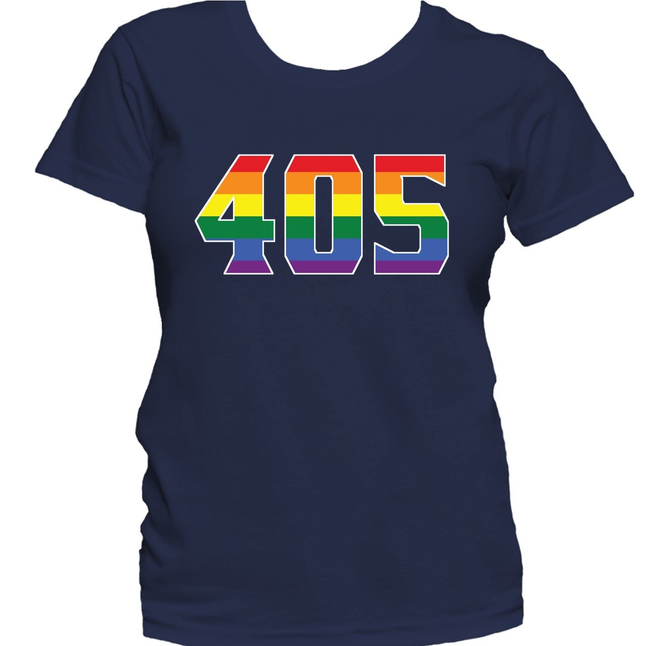 405 Area Code Oklahoma City OK Gay Pride LGBT Rainbow Women's T-Shirt