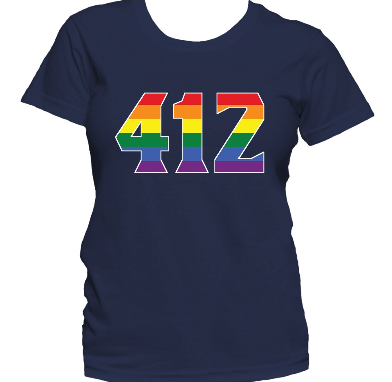 412 Area Code Pittsburgh PA Gay Pride LGBT Rainbow Women's T-Shirt