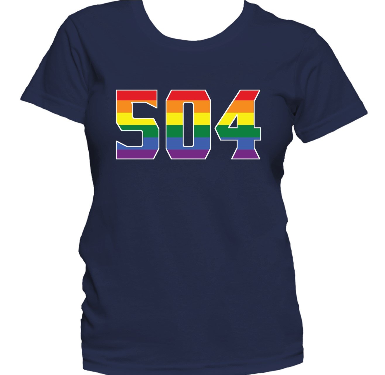 504 Area Code New Orleans LA Gay Pride LGBT Rainbow Women's T-Shirt