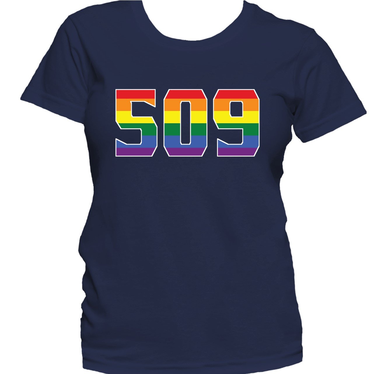 509 Area Code Spokane WA Gay Pride LGBT Rainbow Women's T-Shirt