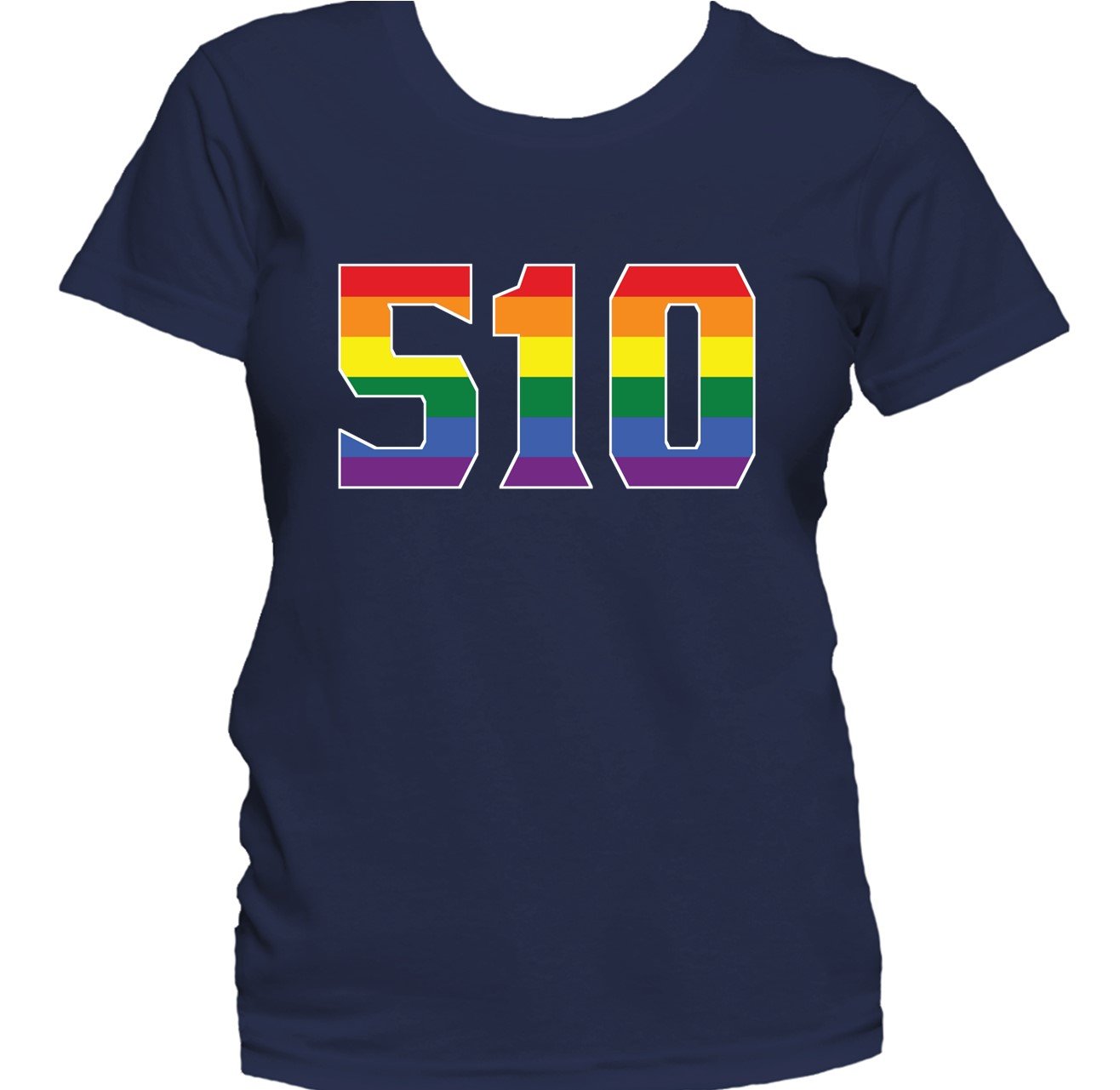 510 Area Code Oakland CA Gay Pride LGBT Rainbow Women's T-Shirt