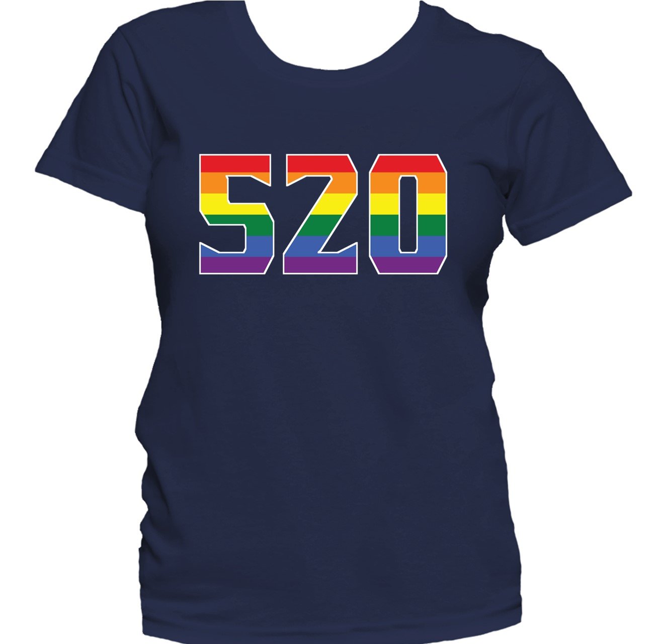 520 Area Code Tucson AZ Gay Pride LGBT Rainbow Women's T-Shirt