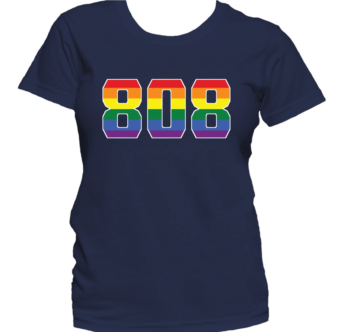 808 Area Code Honolulu HI Gay Pride LGBT Rainbow Women's T-Shirt