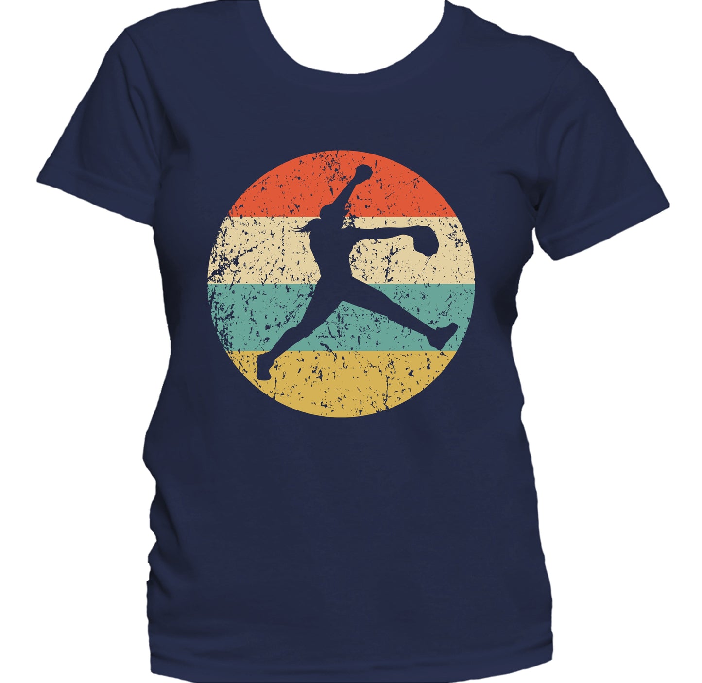 Retro Softball Pitcher 1960's 1970's Vintage Style Softball Women's T-Shirt