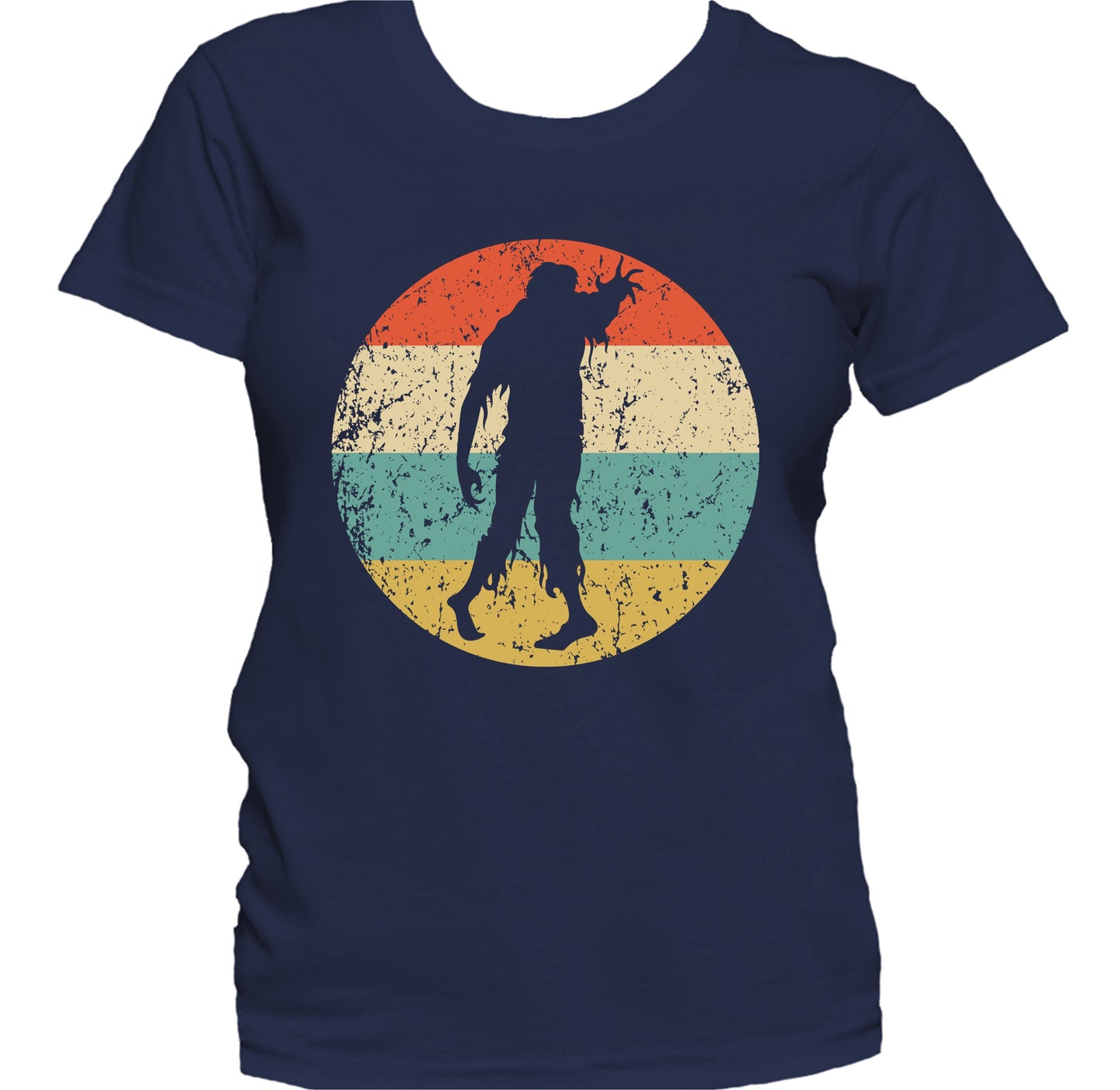 Retro Spooky Scary Zombie Silhouette Creepy Halloween Women's T-Shirt