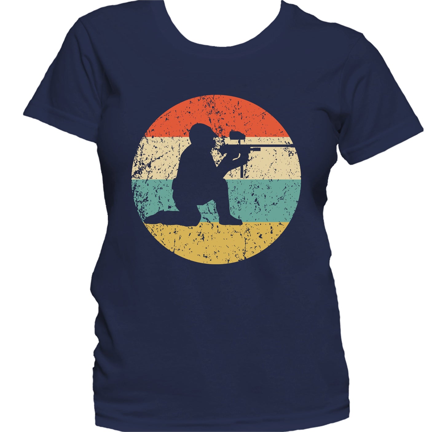 Paintball Player Silhouette Retro Sports Women's T-Shirt