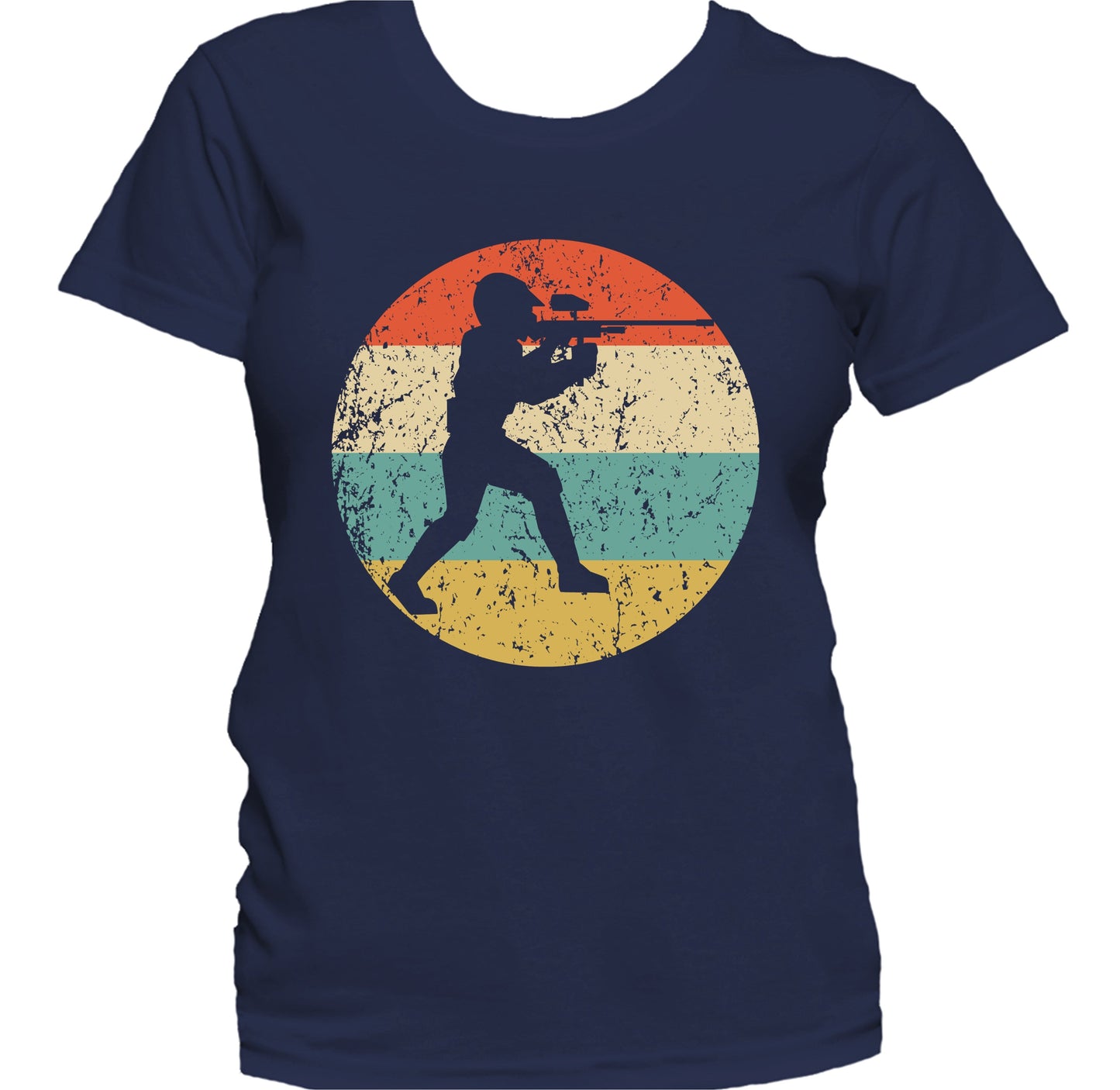 Paintball Player Silhouette Retro Sports Women's T-Shirt