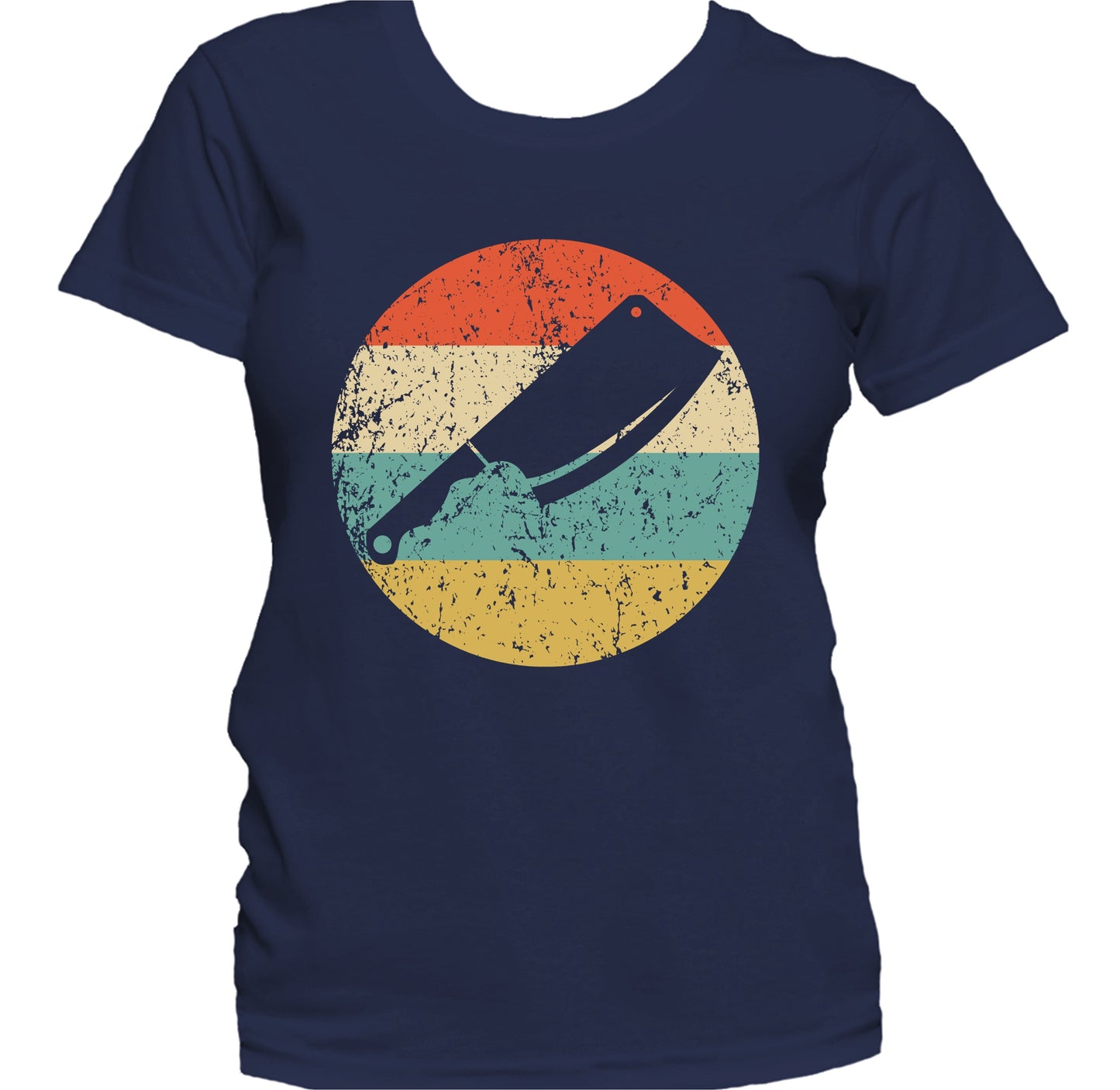 Meat Cleaver Knife Silhouette Retro Butcher Chef Women's T-Shirt