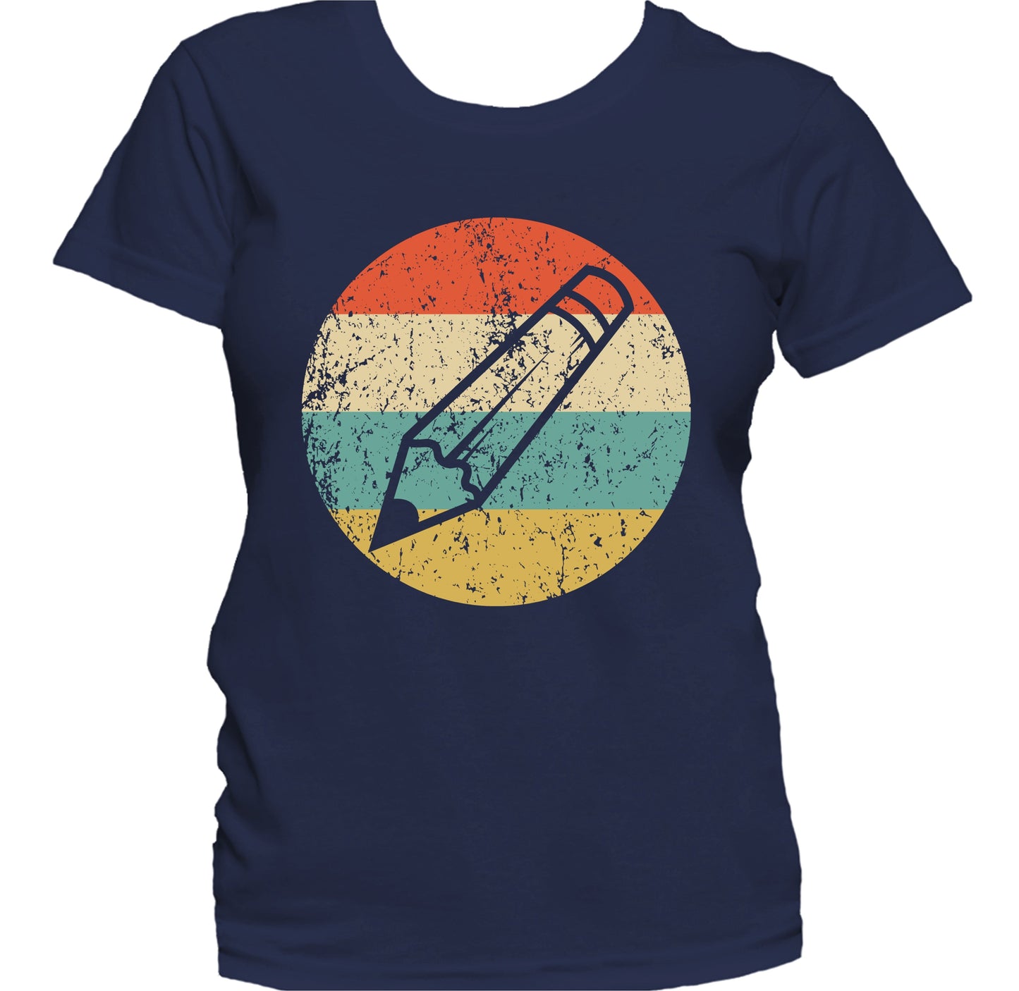 Pencil Silhouette Retro School Teacher Women's T-Shirt