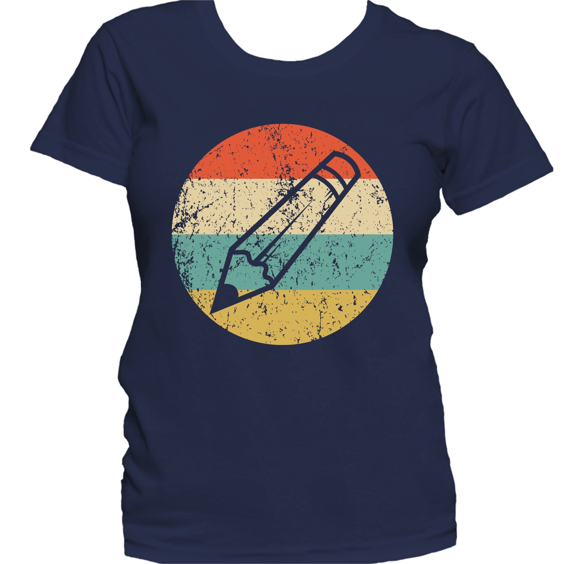 Pencil Silhouette Retro School Teacher Women's T-Shirt