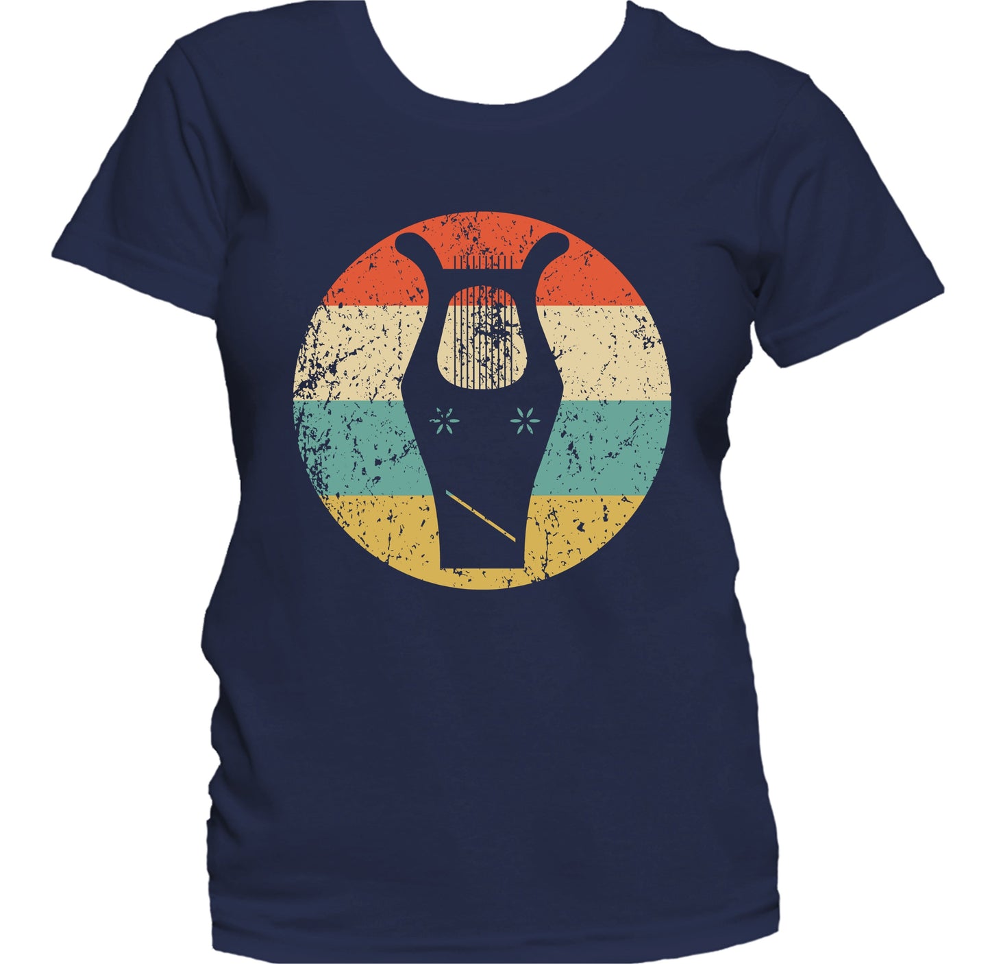 Lyre Silhouette Retro Music Musician Musical Instrument Women's T-Shirt