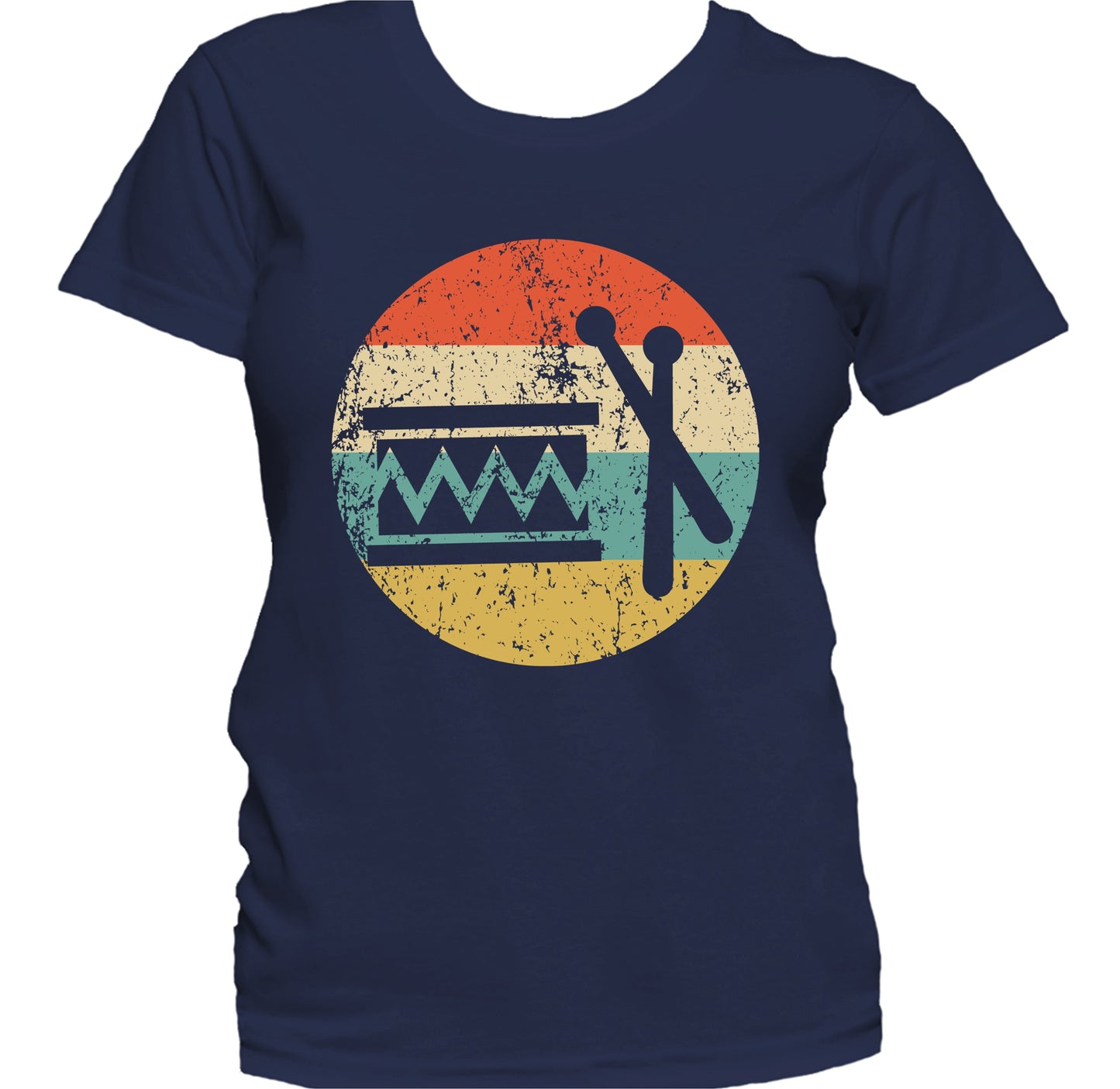 Marching Band Drum Retro Music Musician Musical Instrument Women's T-Shirt