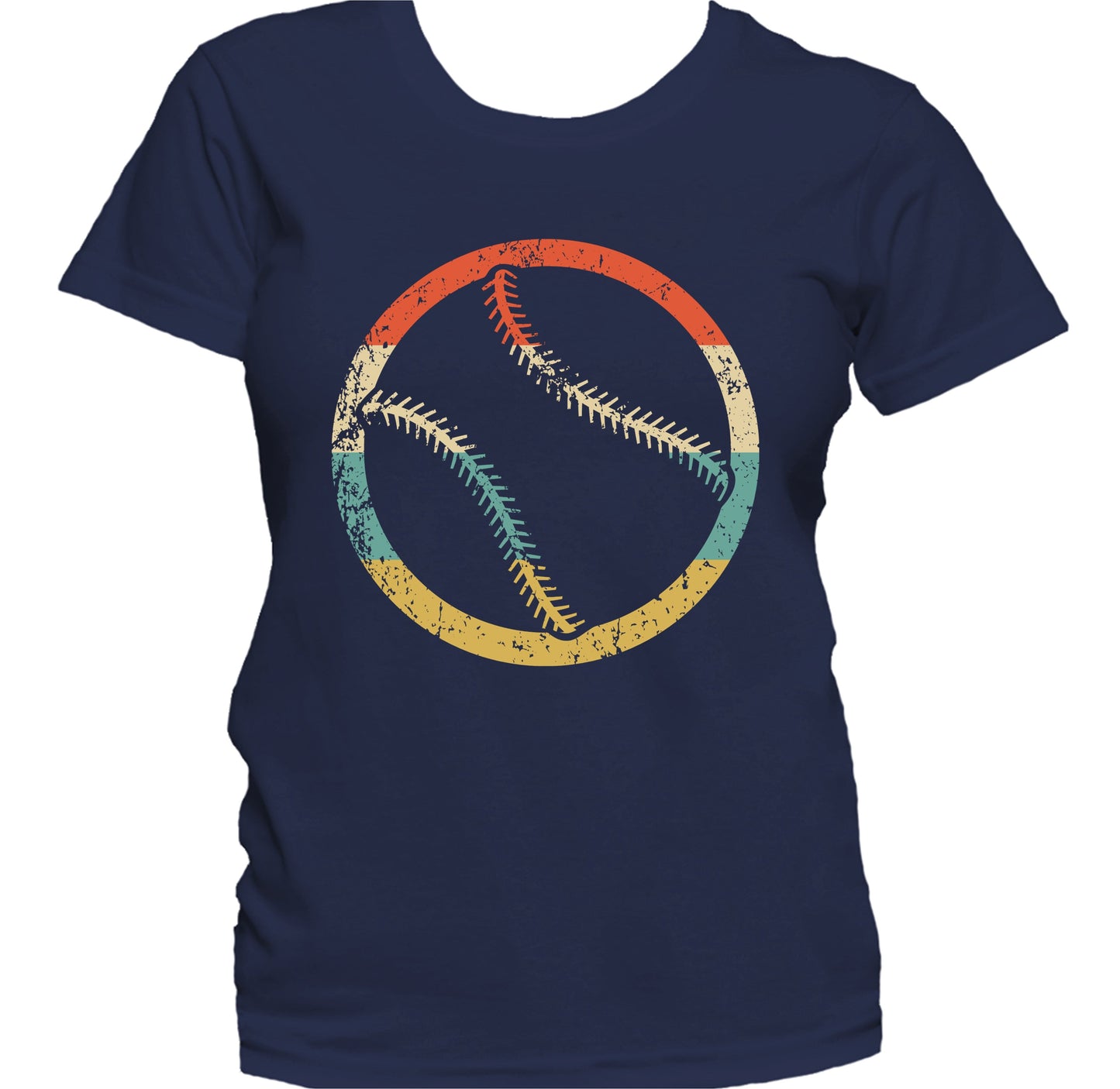 Baseball Softball Silhouette Retro Sports Women's T-Shirt