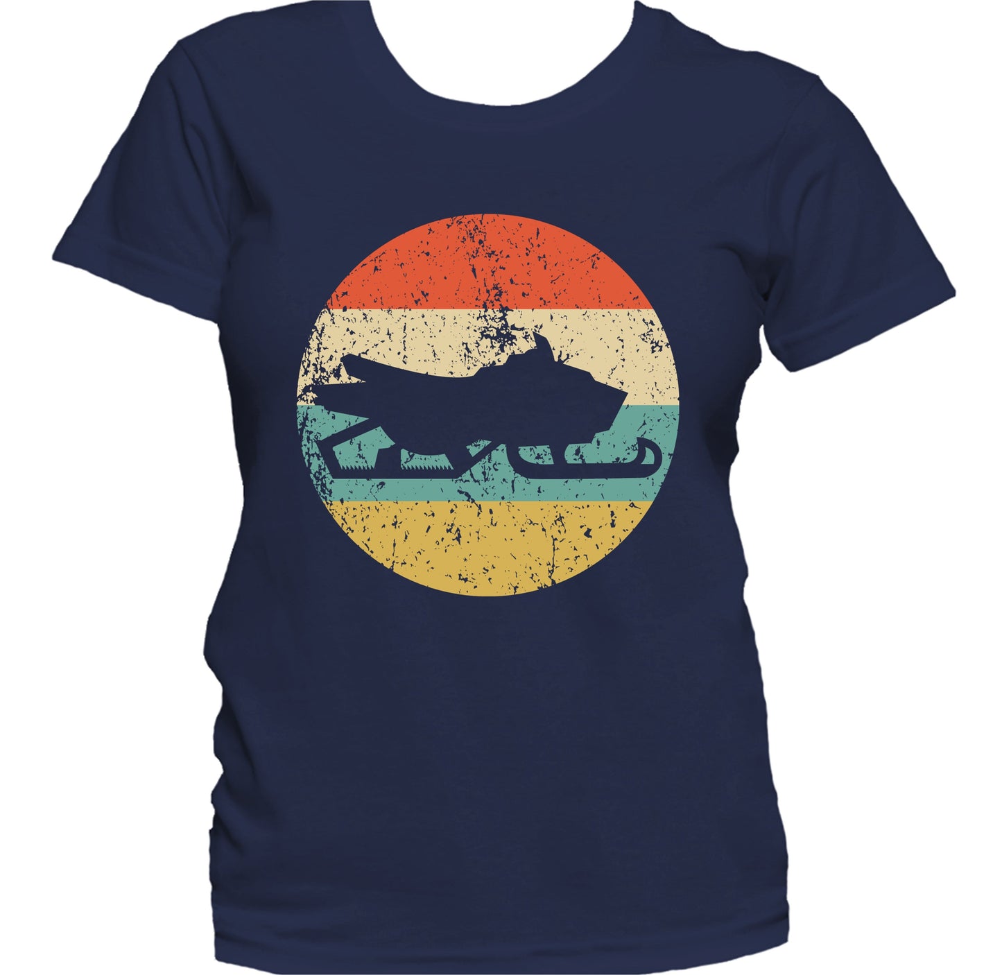 Snowmobile Silhouette Retro Winter Sports Women's T-Shirt