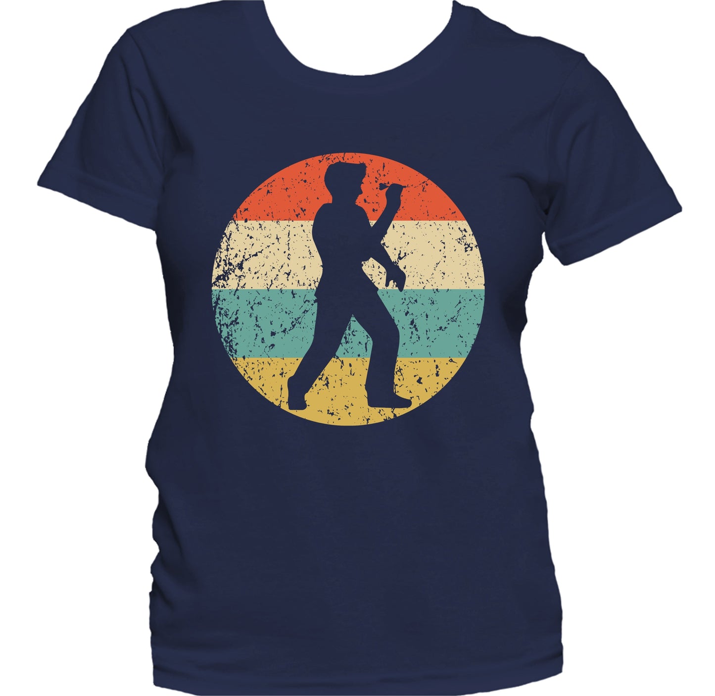 Darts Player Silhouette Retro Darts Women's T-Shirt