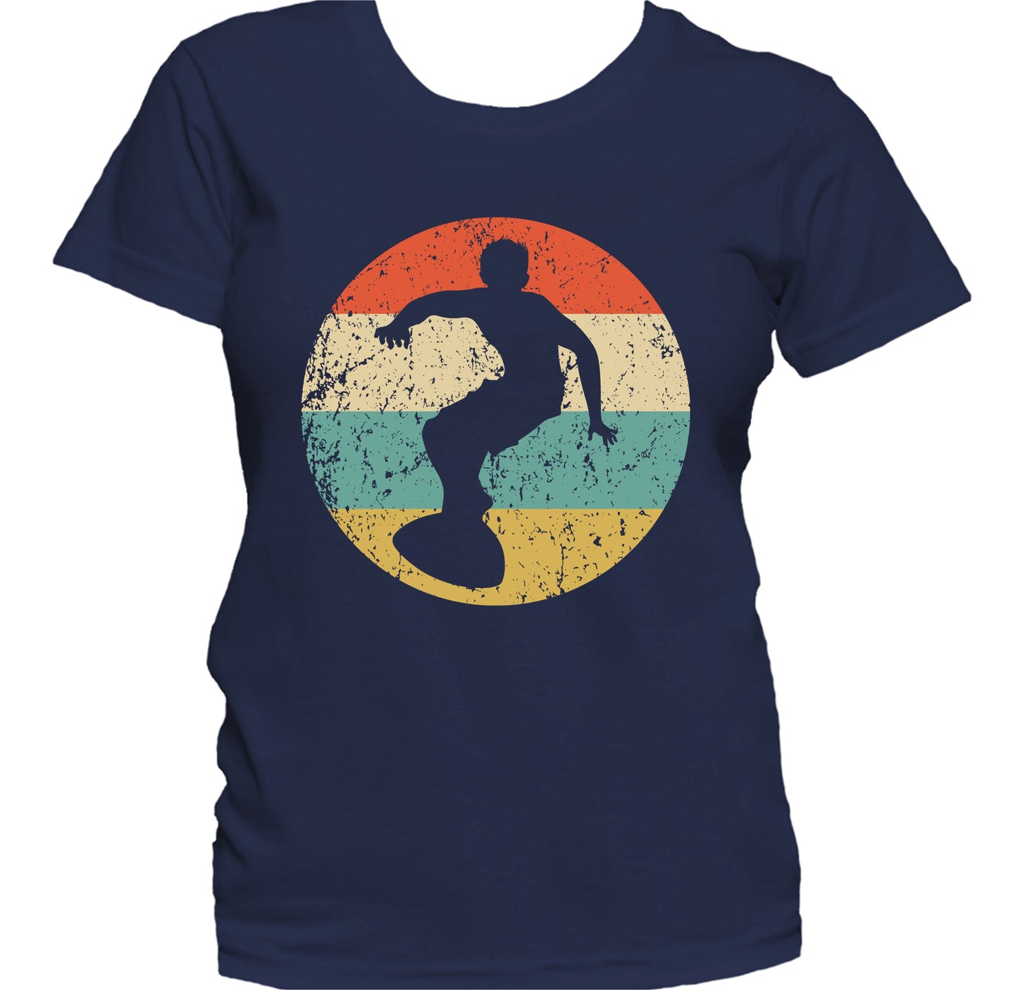 Surfer Silhouette Retro Surfing Women's T-Shirt