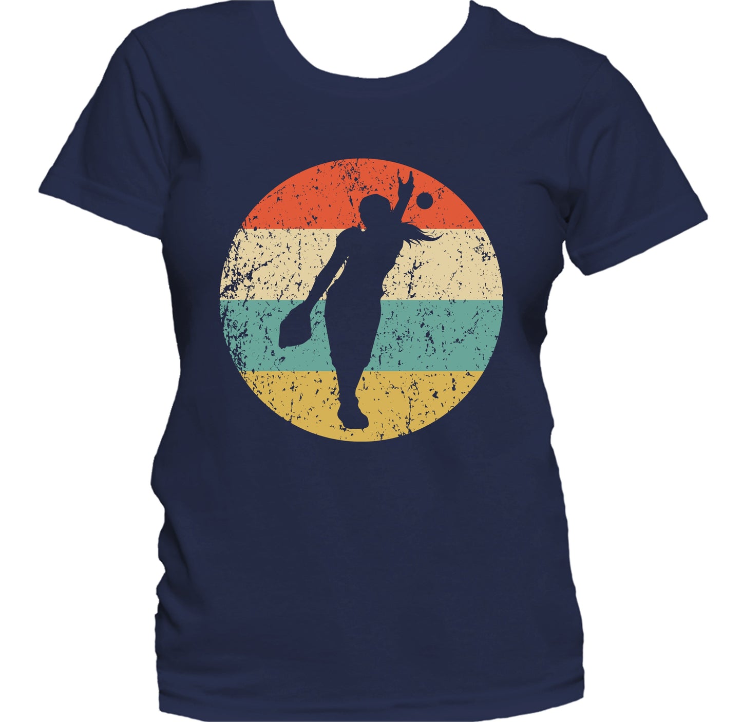 Softball Pitcher Silhouette Retro Softball Player Women's T-Shirt