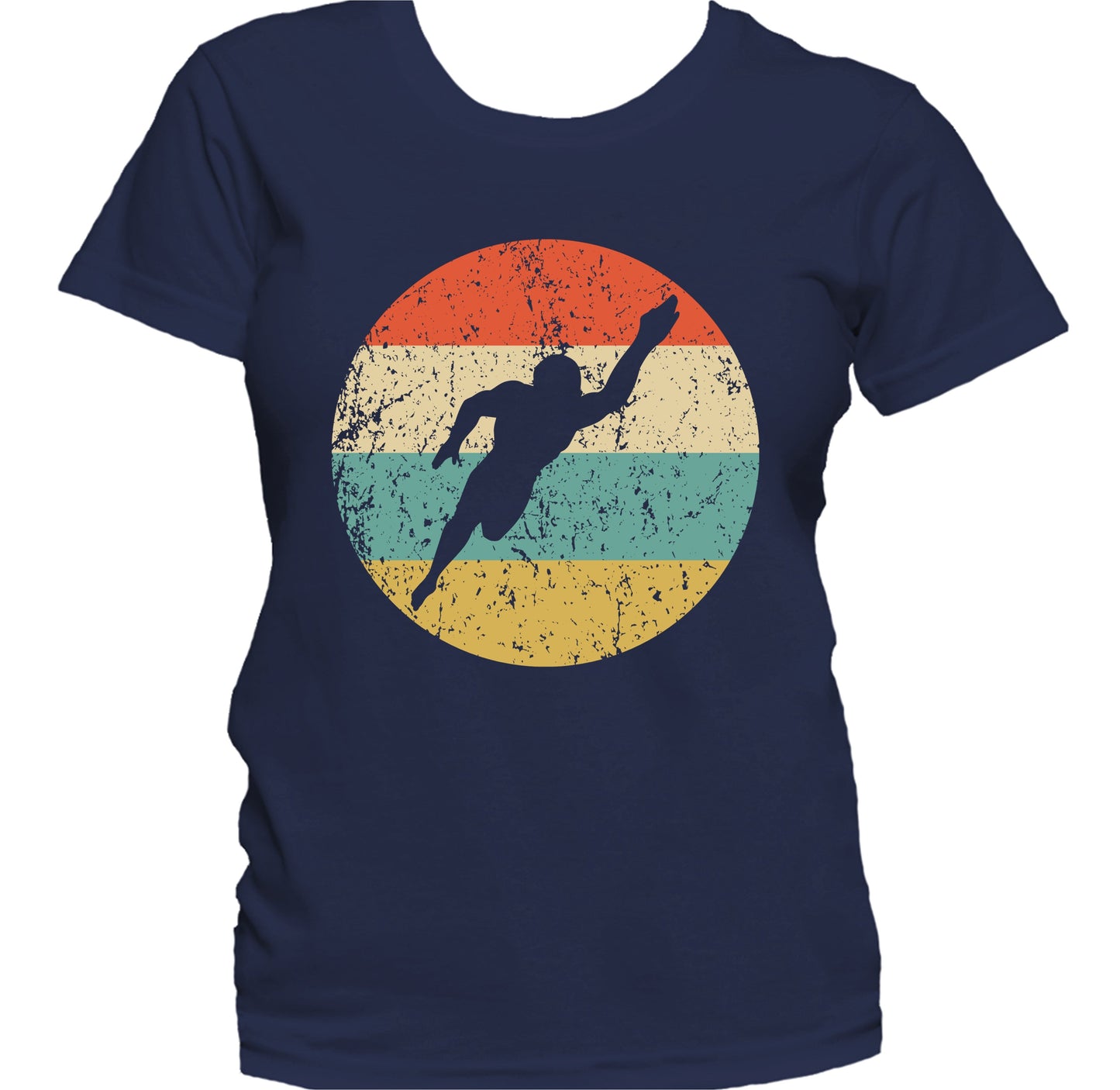 Swimmer Silhouette Retro Swimming Women's T-Shirt
