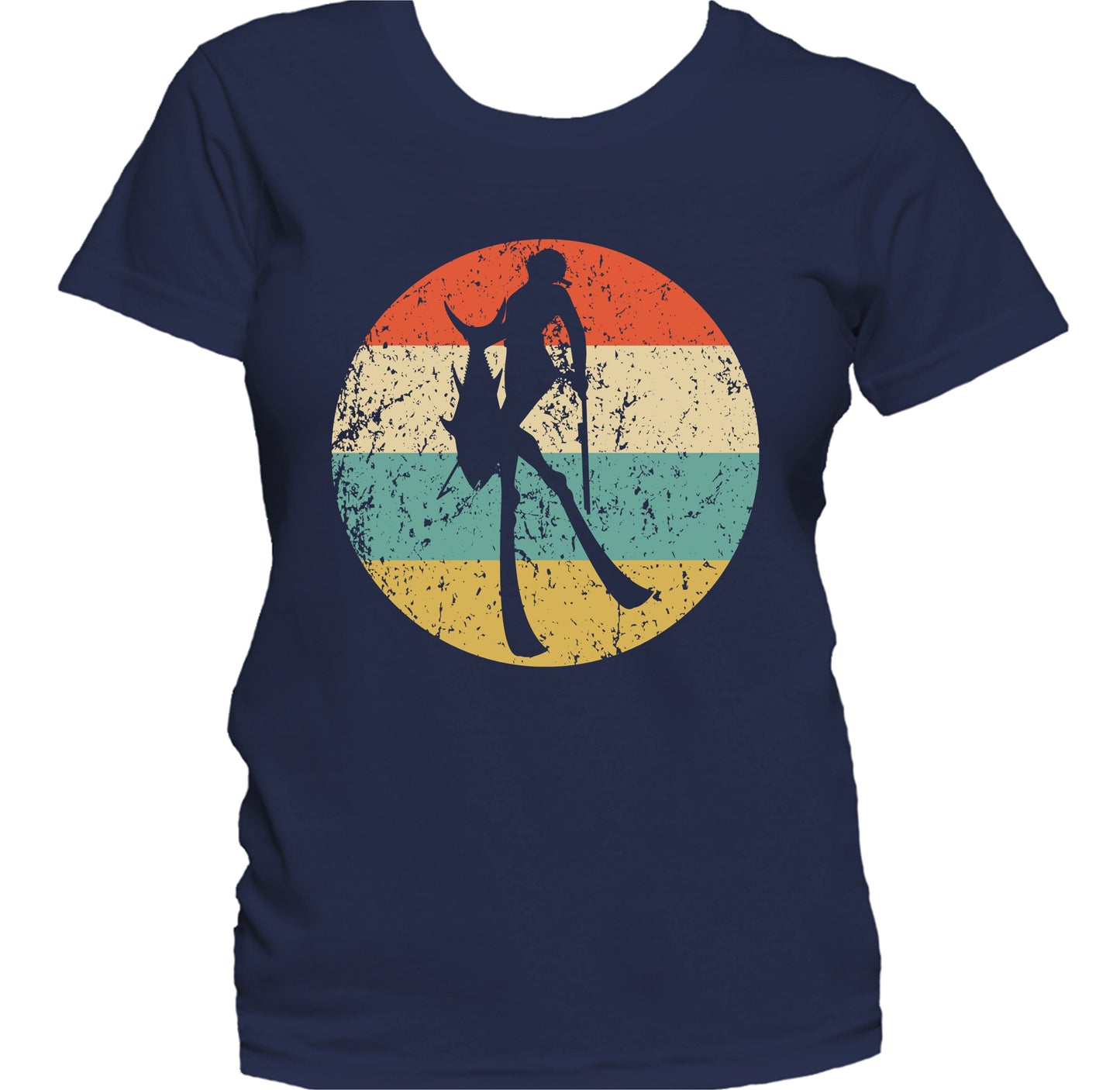Spearfisherman Silhouette Retro Spearfishing Women's T-Shirt
