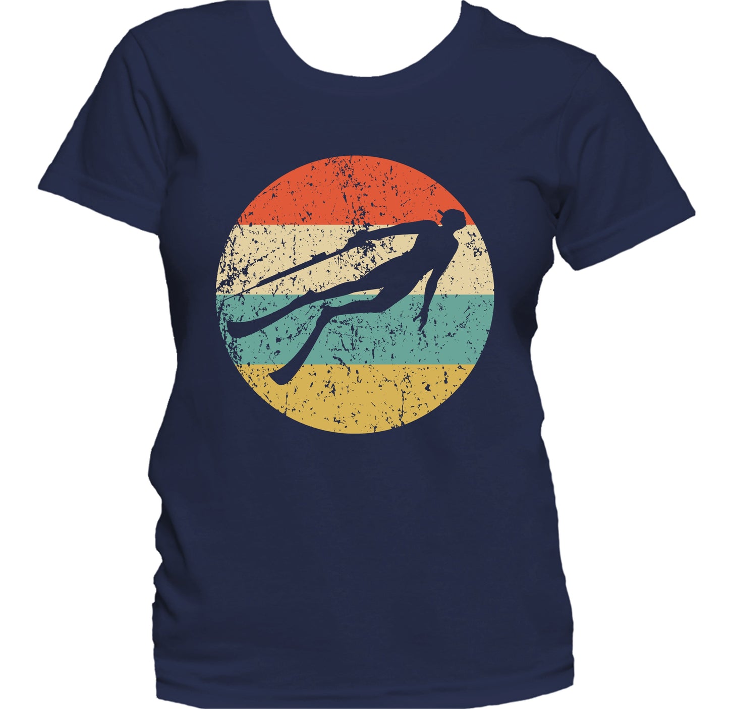 Spear Fisherman Silhouette Retro Spear Fishing Women's T-Shirt