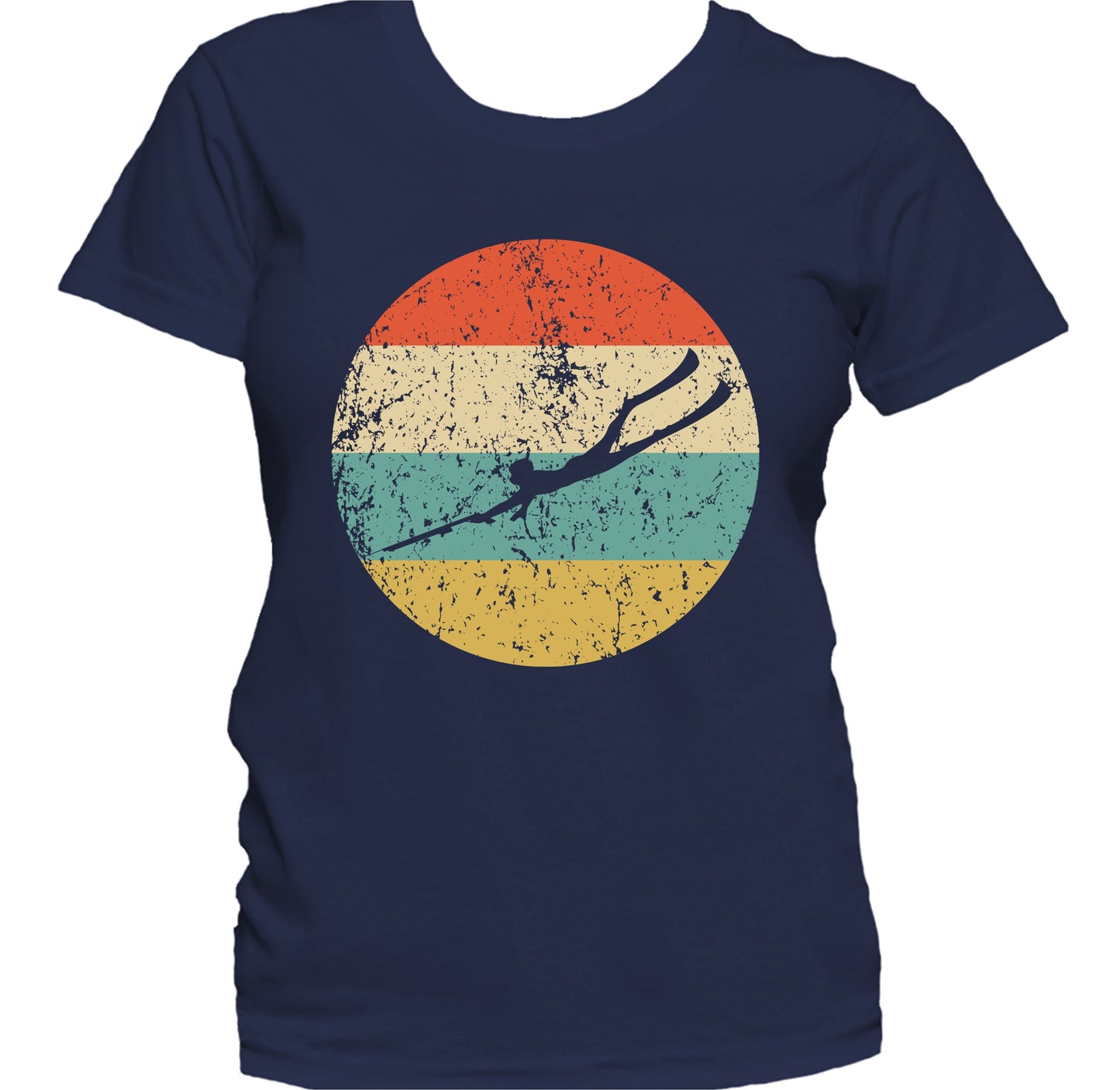 Spearfishing Silhouette Retro Spear Fisherman Women's T-Shirt
