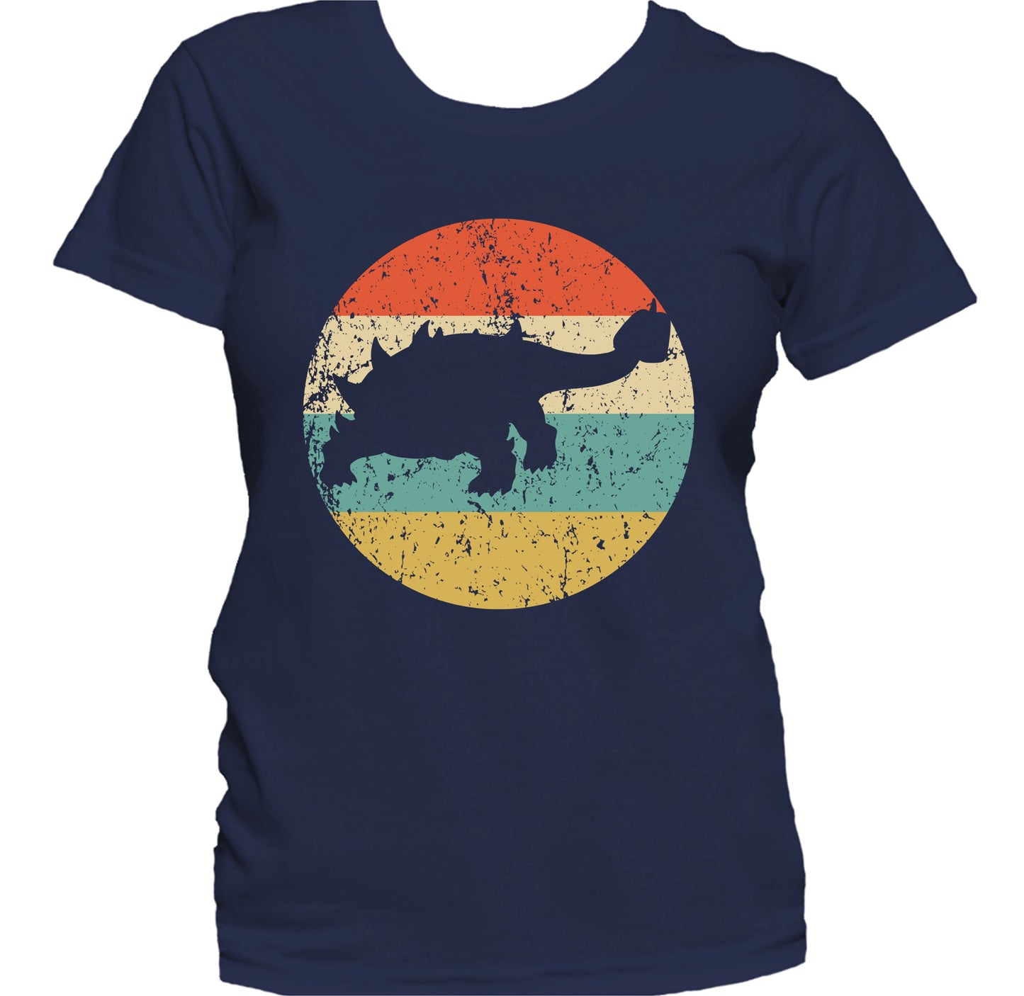Ankylosaurus Silhouette Retro Dinosaur Women's T-Shirt