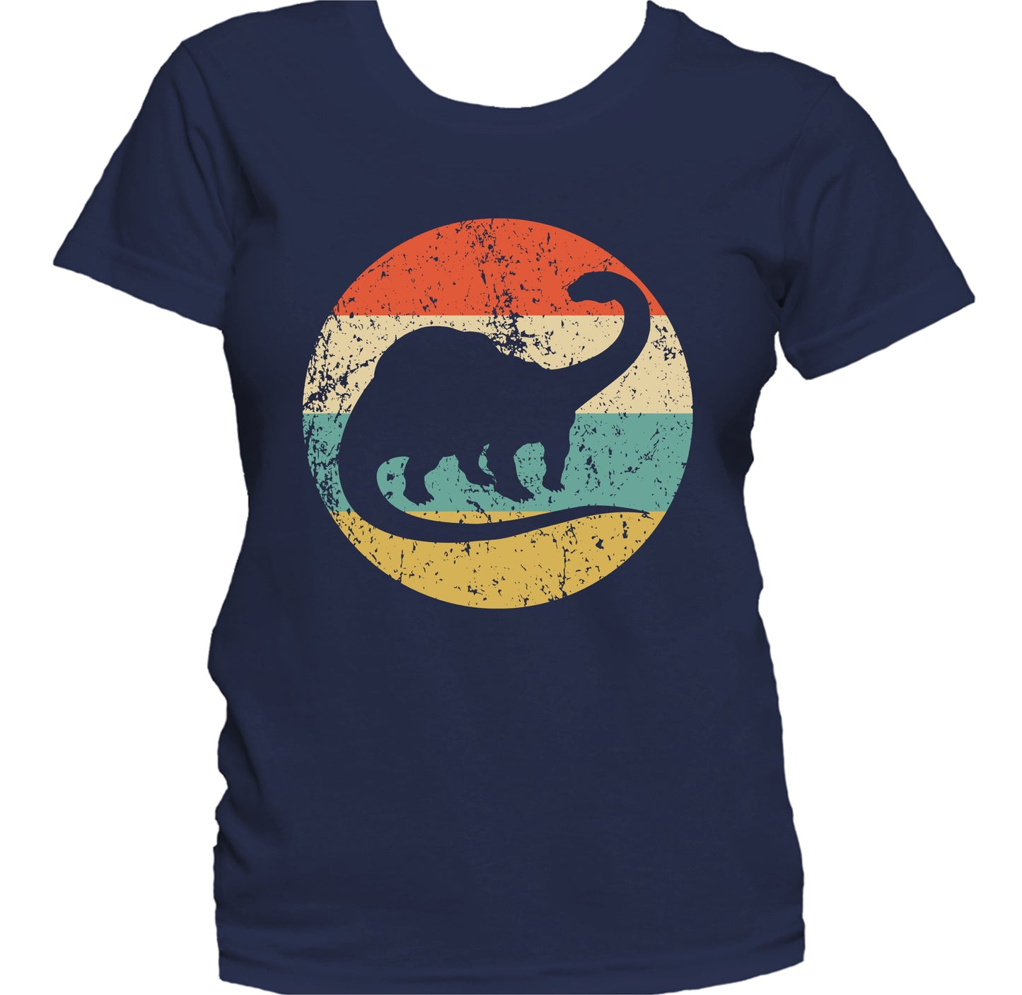 Brontosaurus Apatosaurus Silhouette Retro Dinosaur Women's T-Shirt