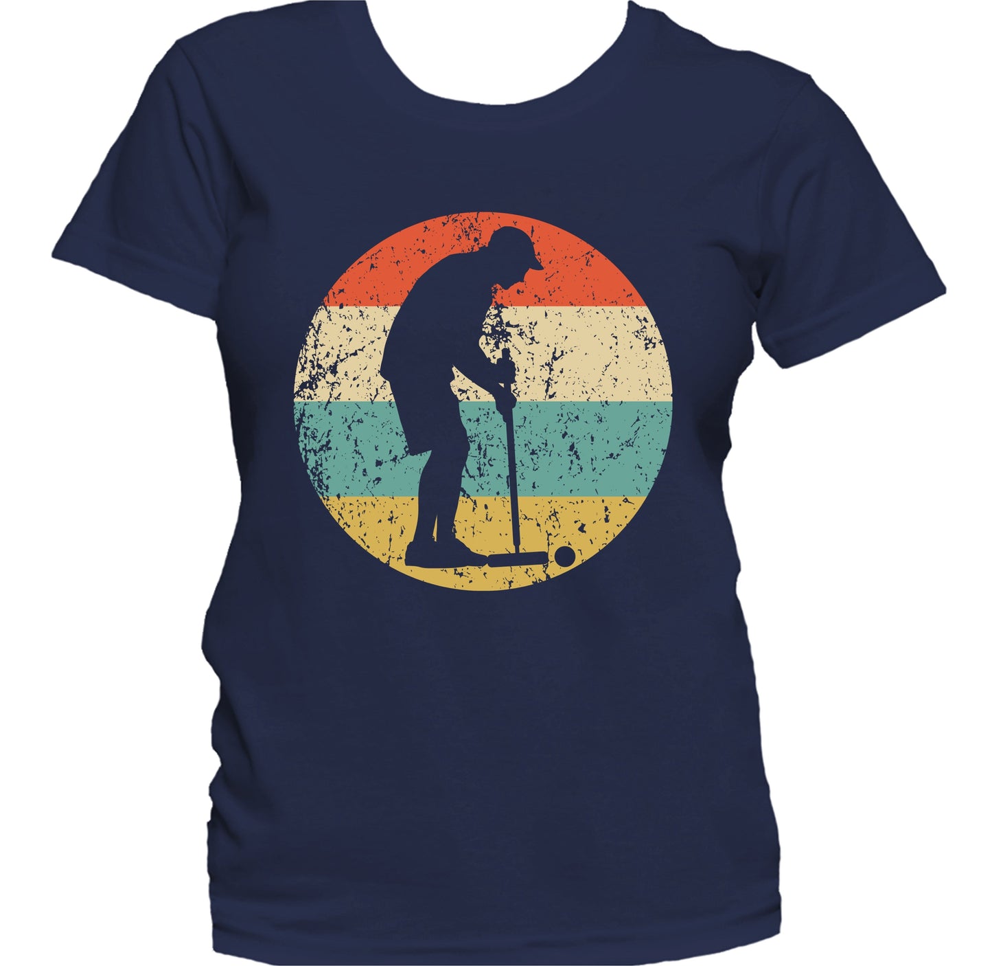 Croquet Player Silhouette Retro Croquet Women's T-Shirt
