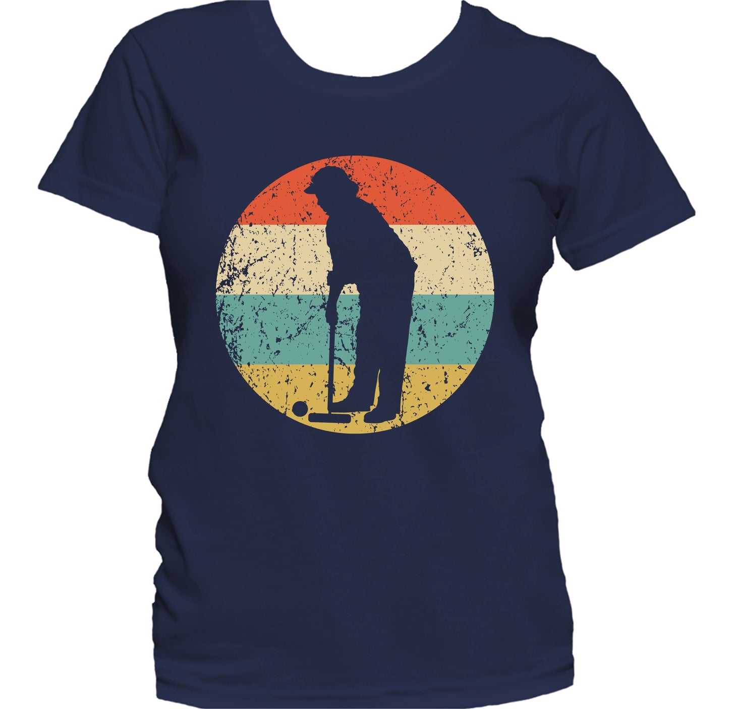 Croquet Player Silhouette Retro Croquet Women's T-Shirt