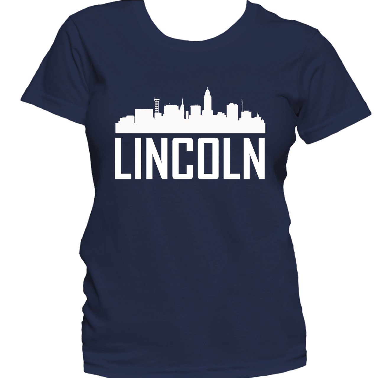 Lincoln NE Skyline Silhouette Cityscape Women's T-Shirt