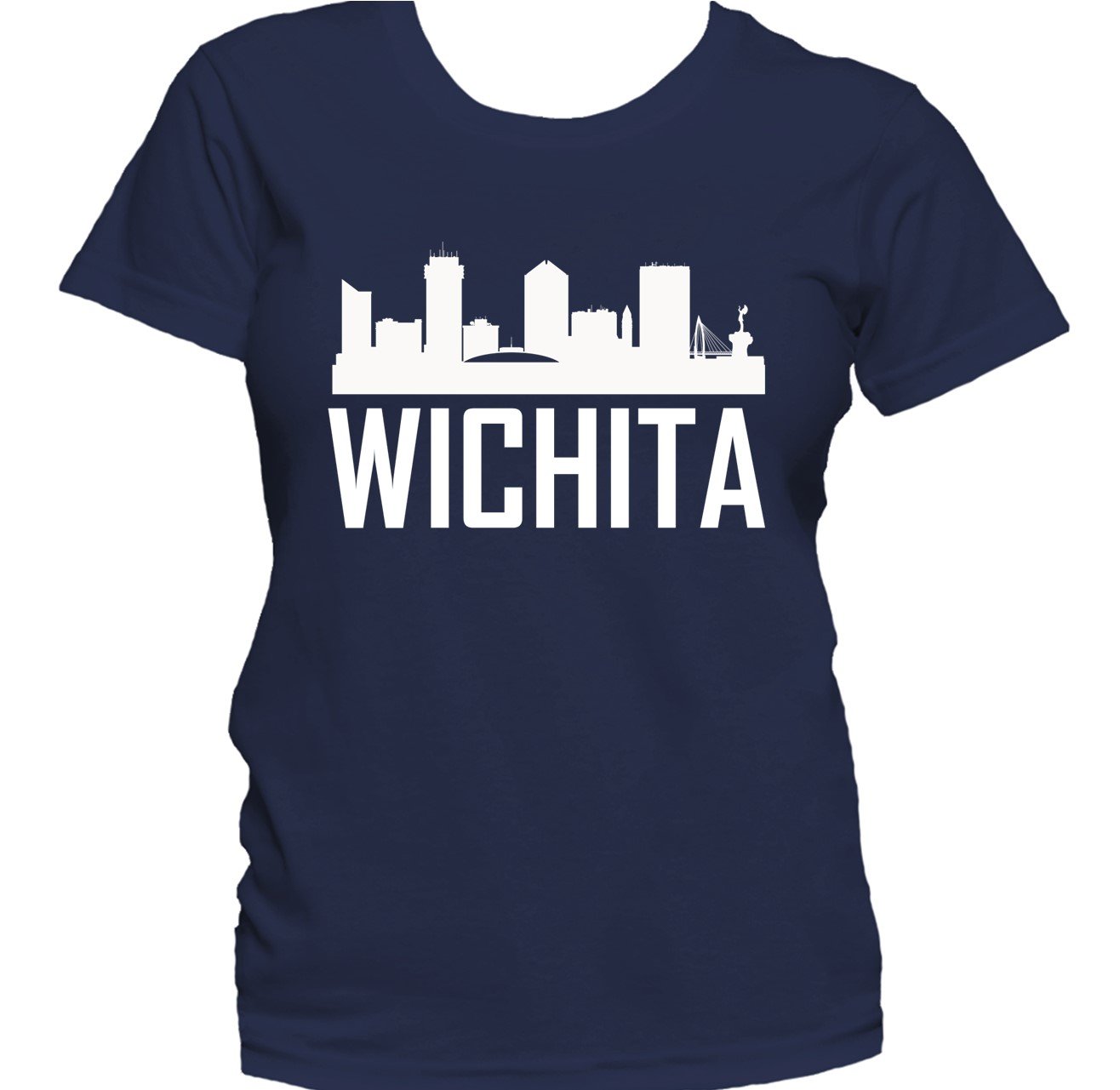 Wichita KS Skyline Silhouette Cityscape Women's T-Shirt