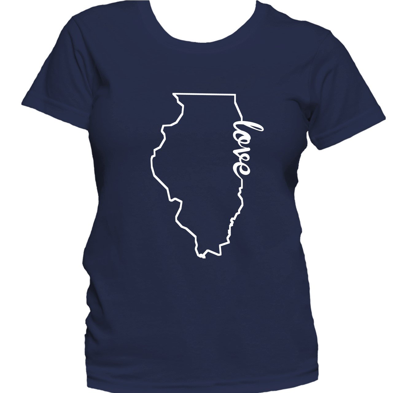 Women's Illinois Shirt - Illinois Love State Outline Women's T-Shirt