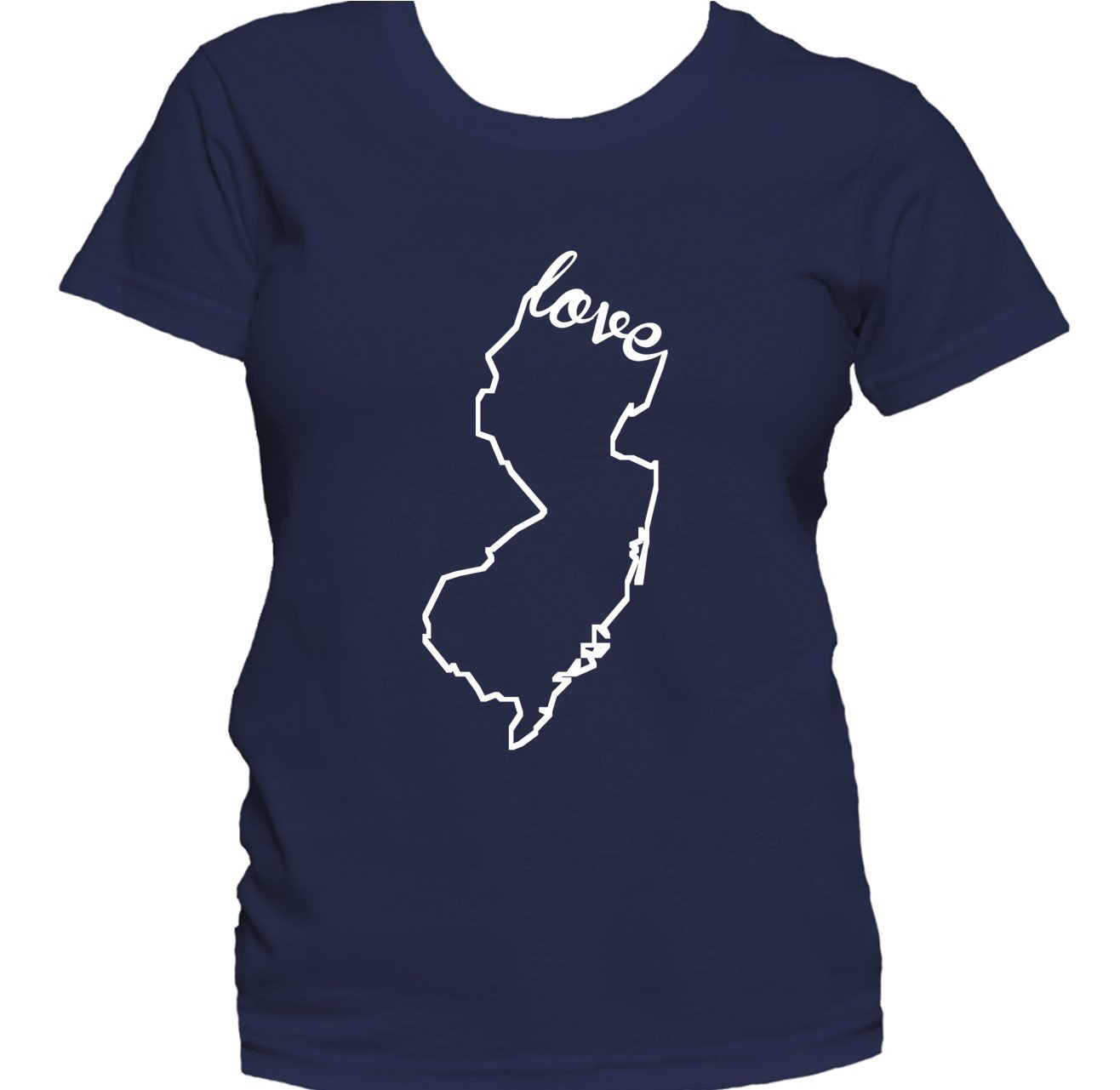 Women's New Jersey Shirt - New Jersey Love State Outline Women's T-Shirt