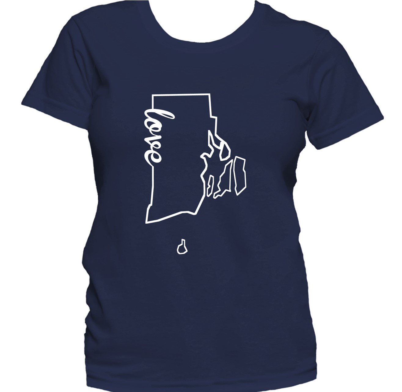 Women's Rhode Island Shirt - Rhode Island Love State Outline Women's T-Shirt