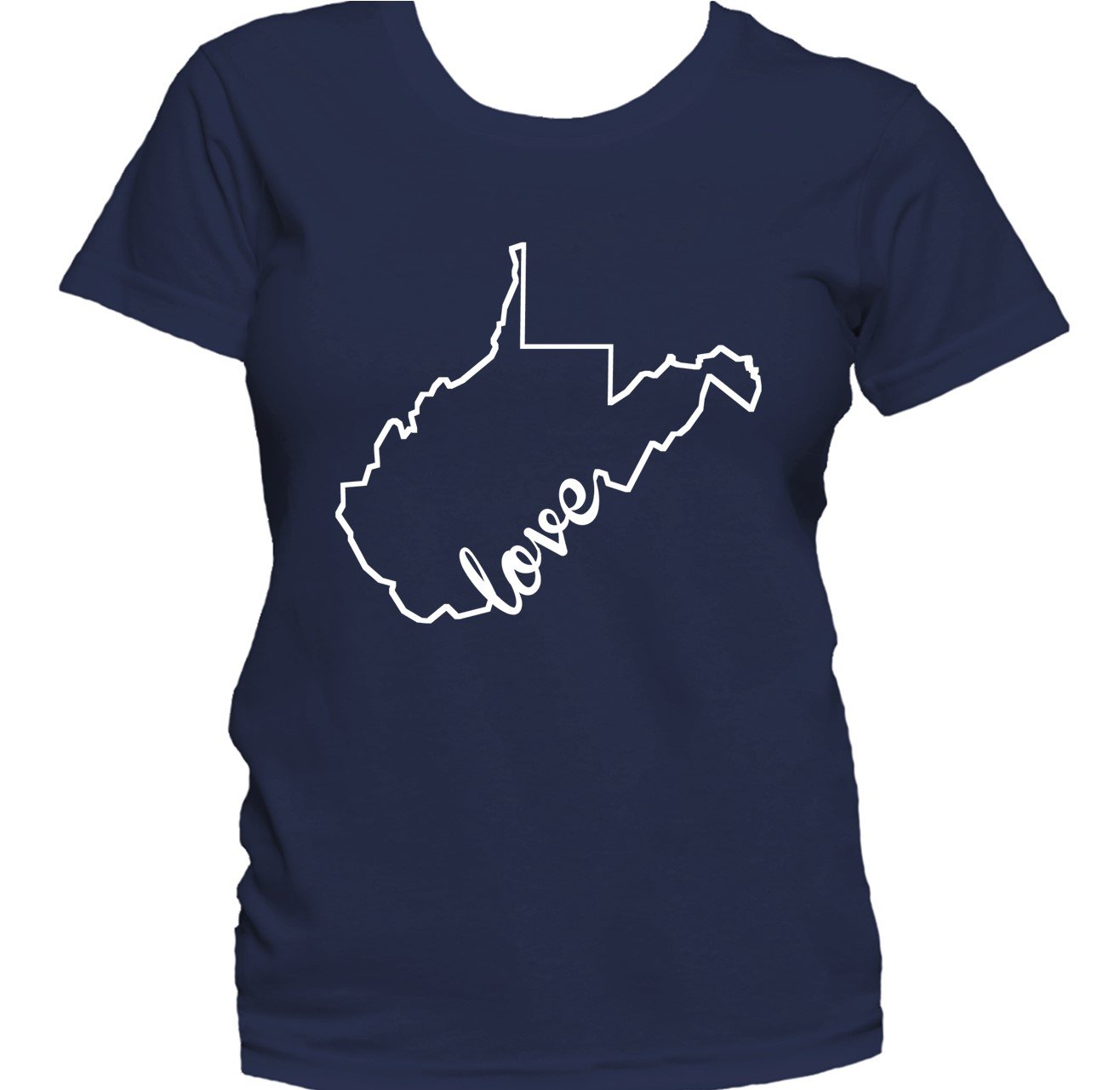 Women's West Virginia Shirt - West Virginia Love State Outline Women's T-Shirt