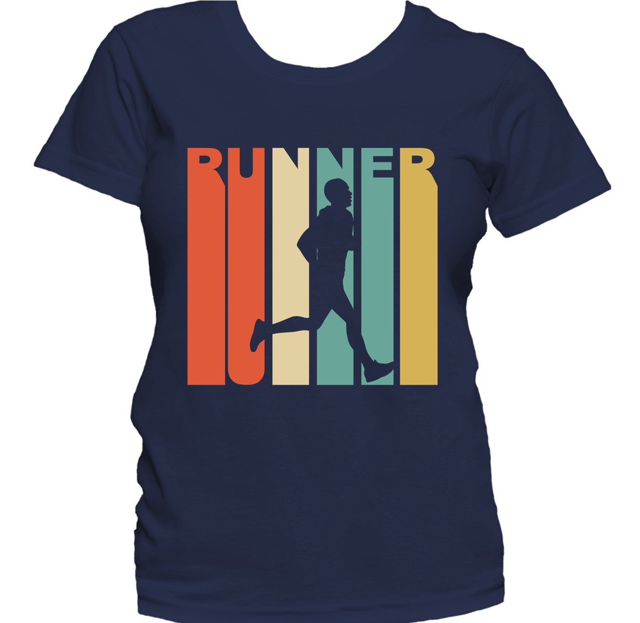 Retro 1970's Style Runner Silhouette Running Women's T-Shirt