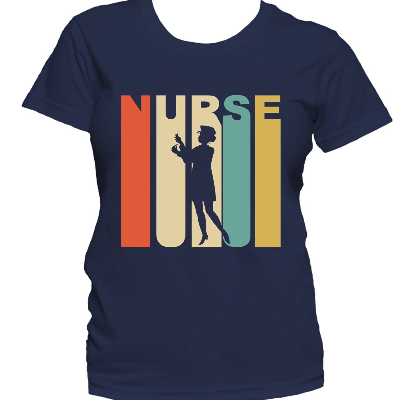 Retro 1970's Style Nurse Silhouette Nursing Women's T-Shirt