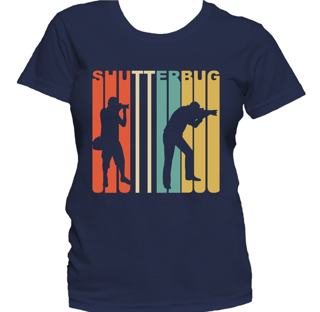 Retro 1970's Style Shutterbug Silhouette Photography Women's T-Shirt