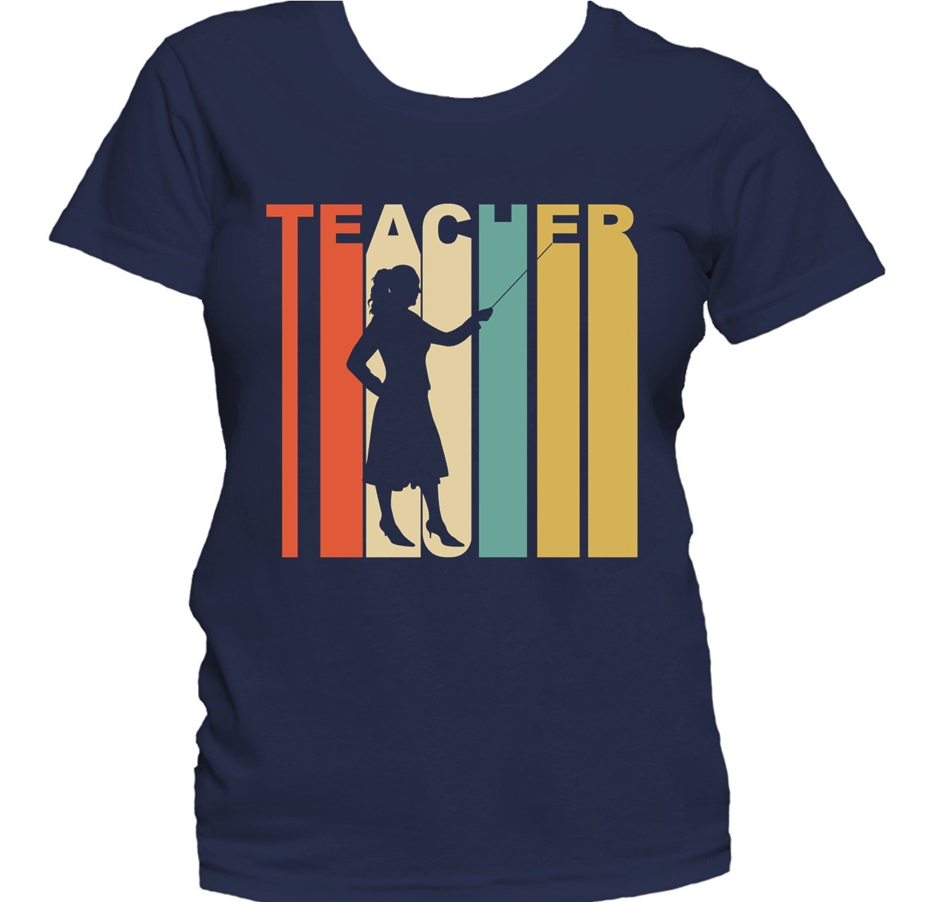 Retro 1970's Style Teacher Silhouette Teaching Women's T-Shirt