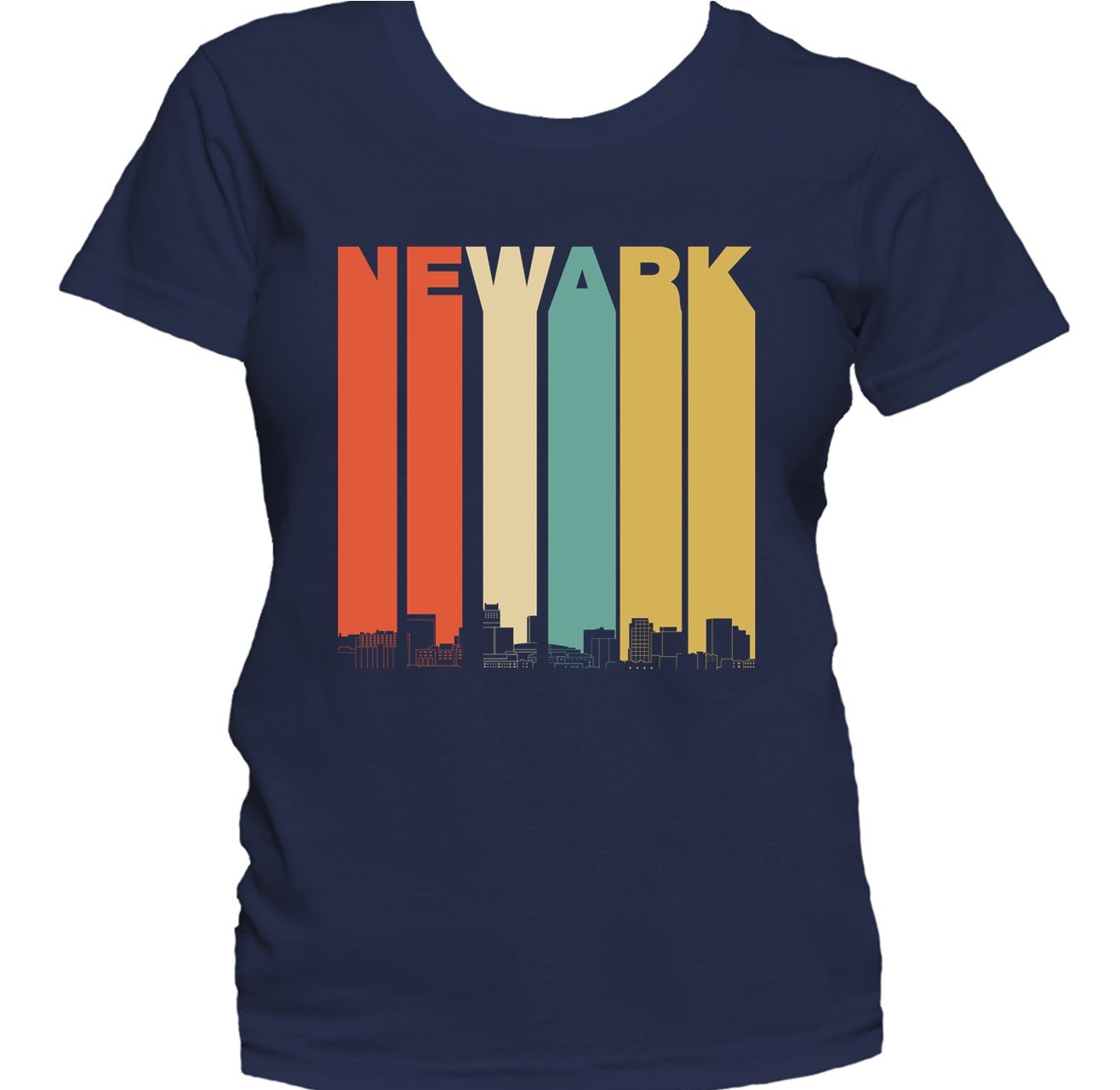 Retro 1970's Style Newark New Jersey Skyline Women's T-Shirt