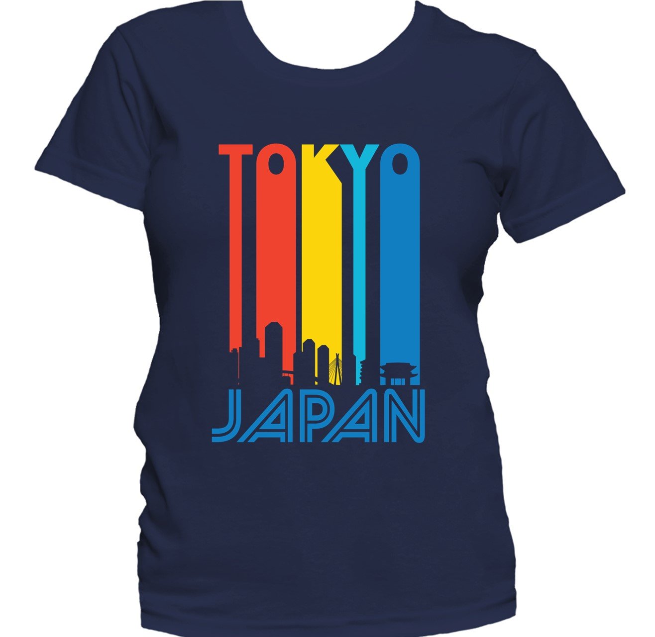 Retro 1970's Style Tokyo Japan Cityscape Downtown Skyline Women's T-Shirt