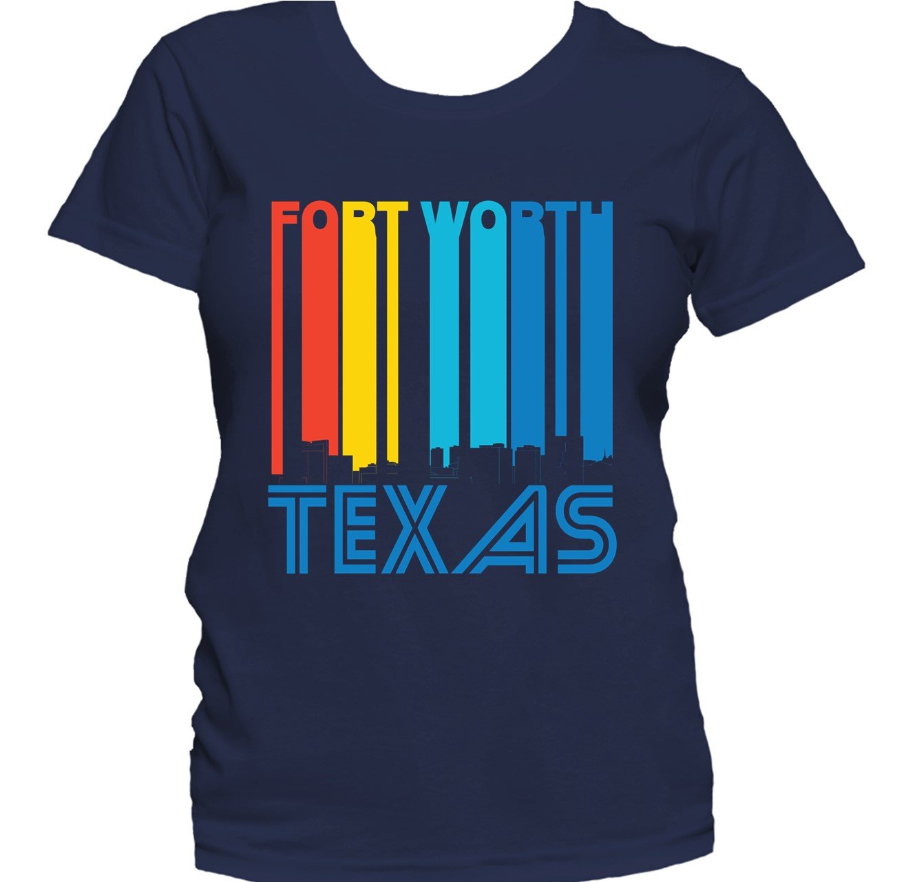Retro 1970's Style Fort Worth Texas Skyline Women's T-Shirt