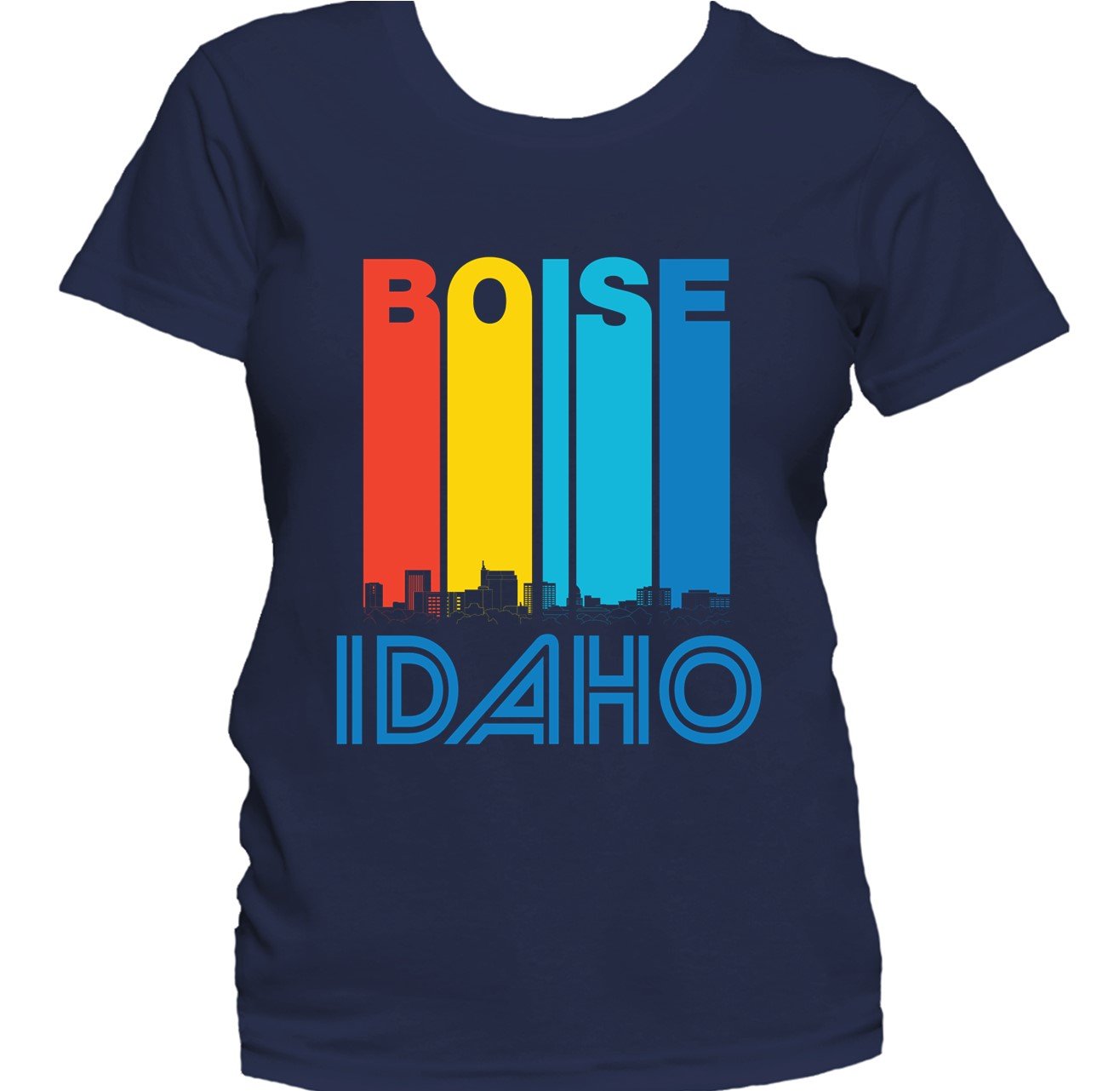 Retro 1970's Style Boise Idaho Skyline Women's T-Shirt