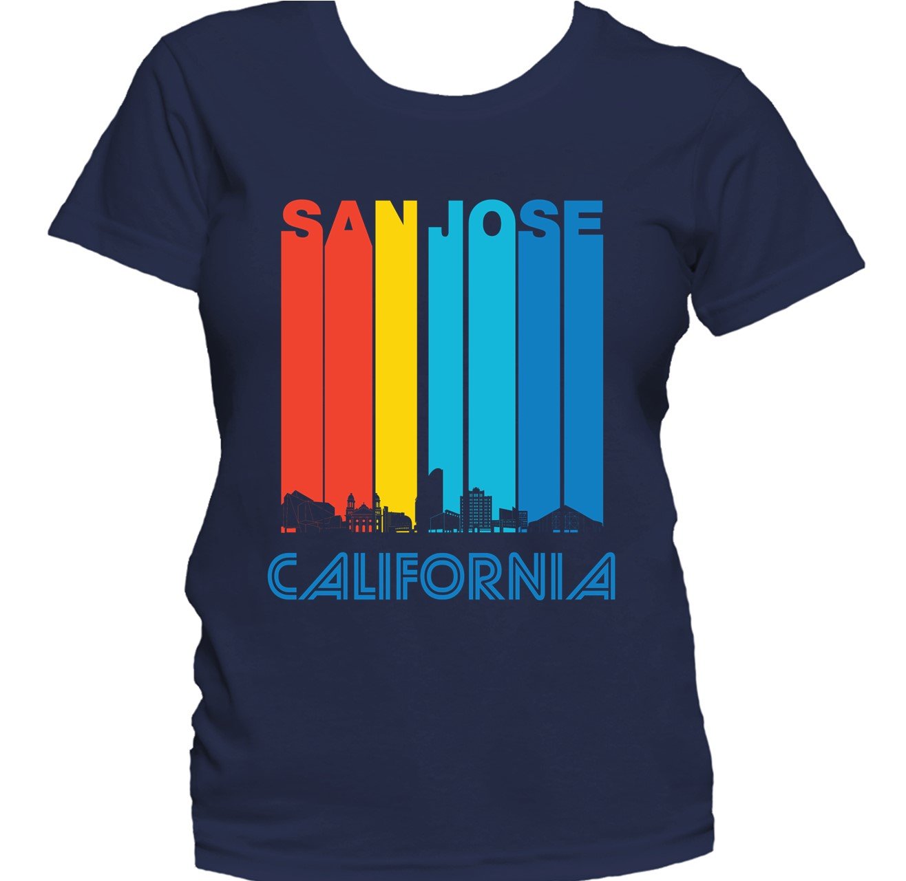 Retro 1970's Style San Jose California Skyline Women's T-Shirt
