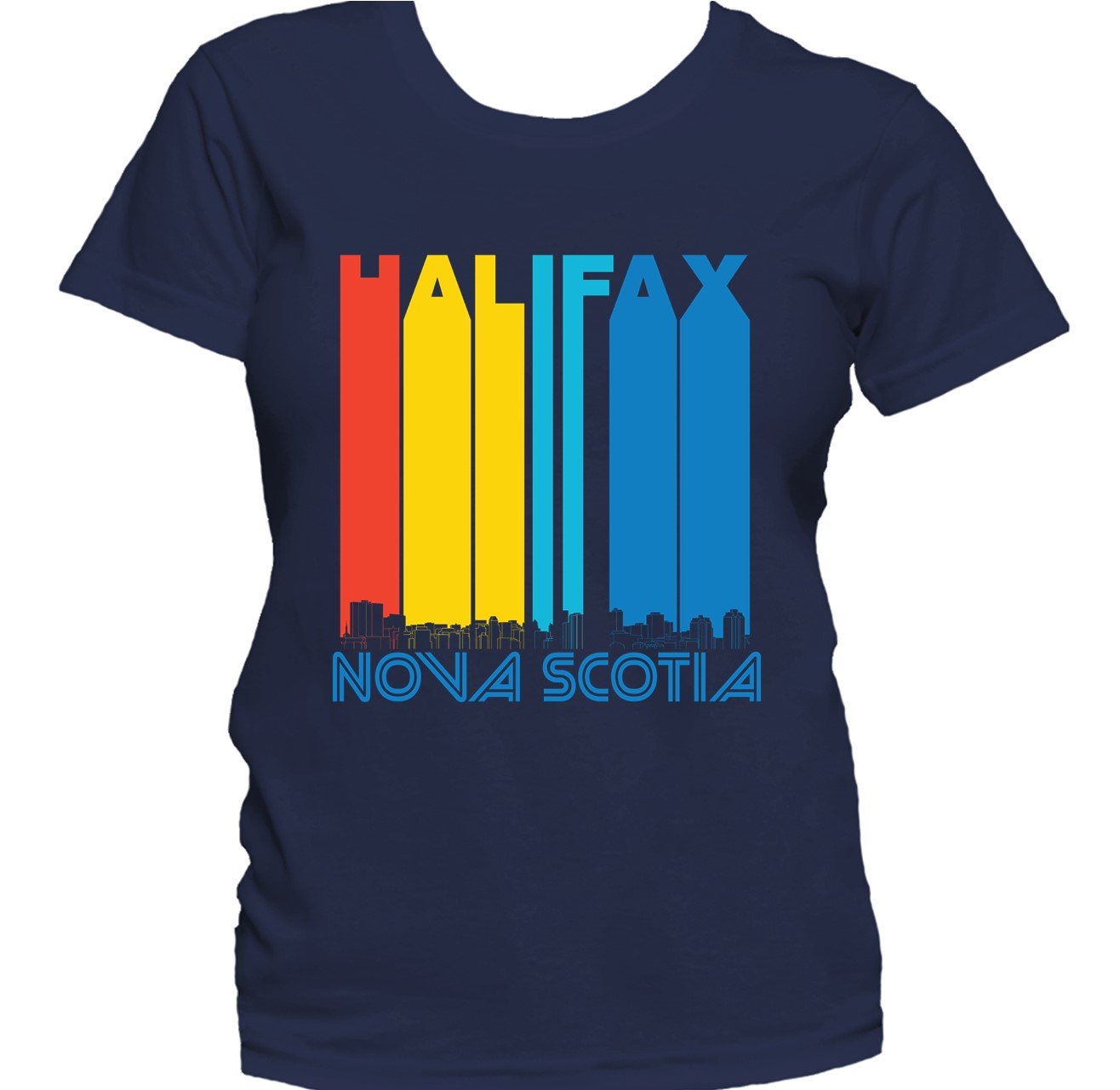 Retro 1970's Style Halifax Nova Scotia Canada Skyline Cityscape Women's T-Shirt