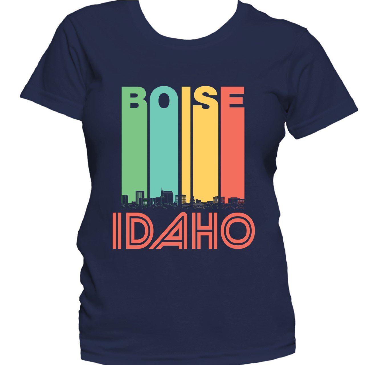 Retro 1970's Style Boise Idaho Skyline Women's T-Shirt