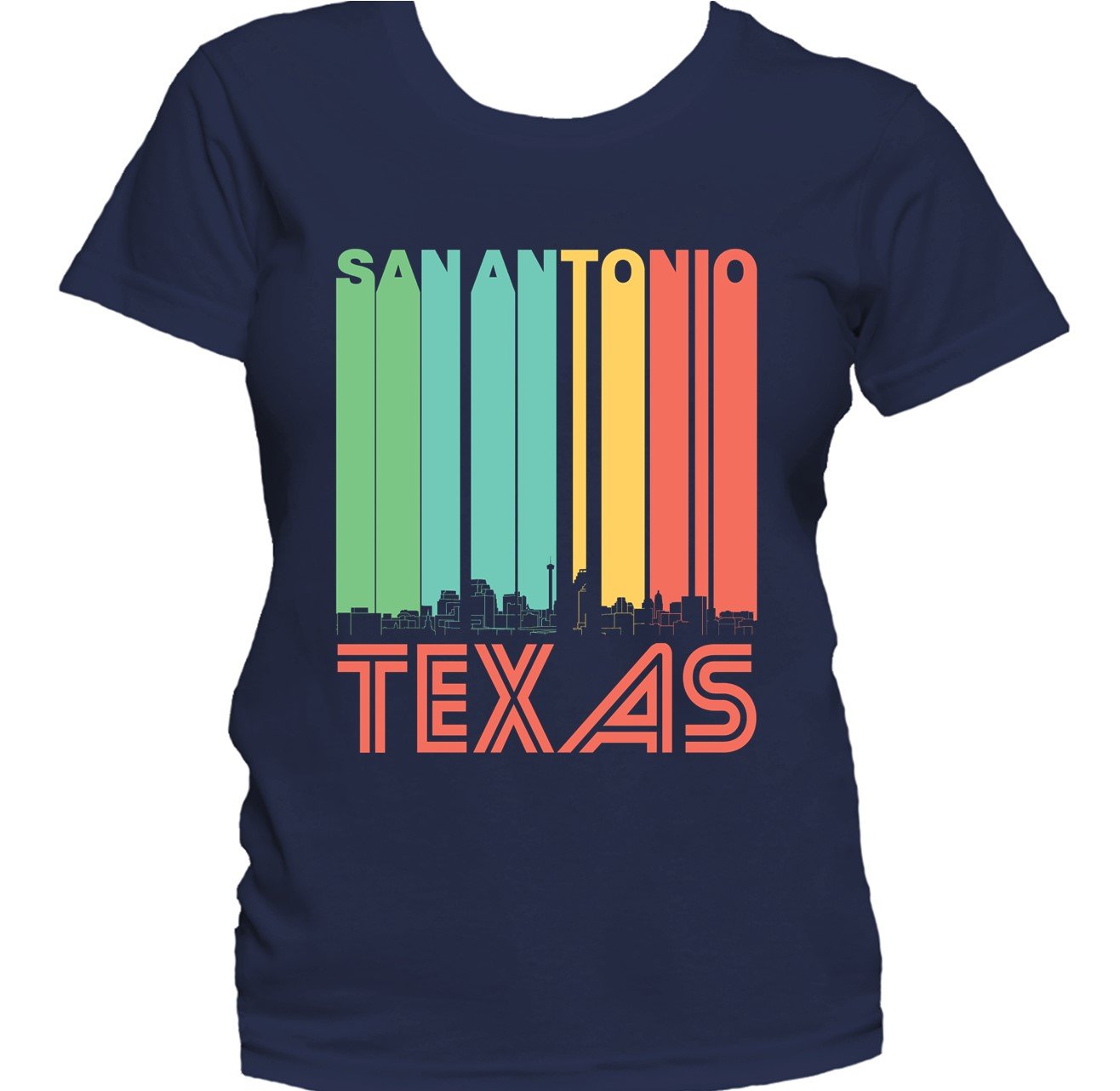 Retro 1970's Style San Antonio Texas Skyline Women's T-Shirt